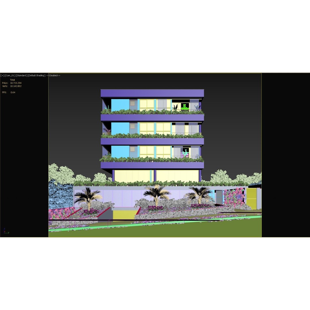 Klee Modern Building 3D Model – Exterior Scene, PBR Textures, FBX, OBJ - View 6