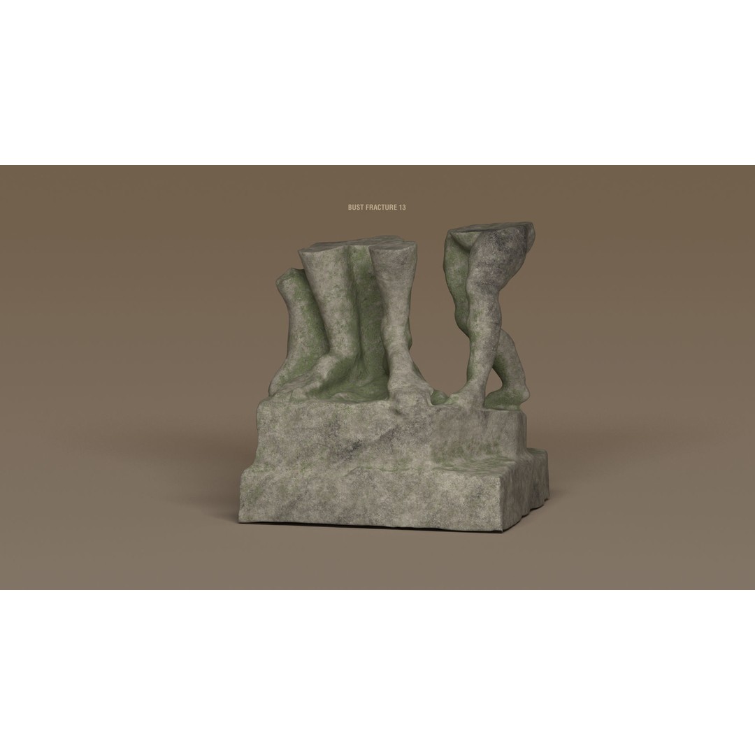Broken Statues 3D Model – Ancient Ruins Collection with PBR Textures - View 10
