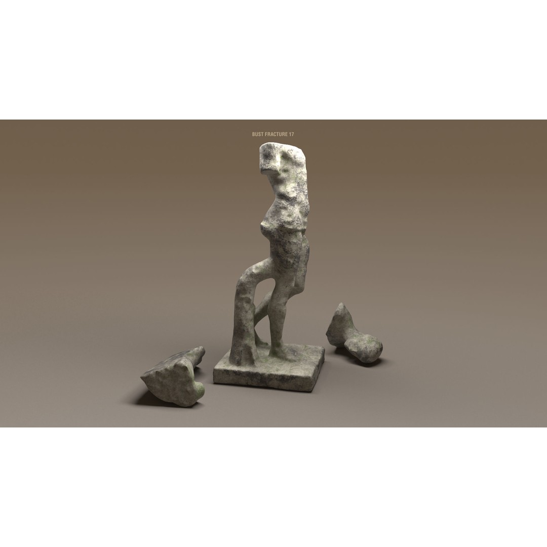 Broken Statues 3D Model – Ancient Ruins Collection with PBR Textures - View 18