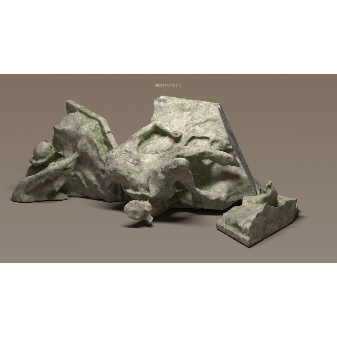 Broken Statues 3D Model – Ancient Ruins Collection with PBR Textures - View 21