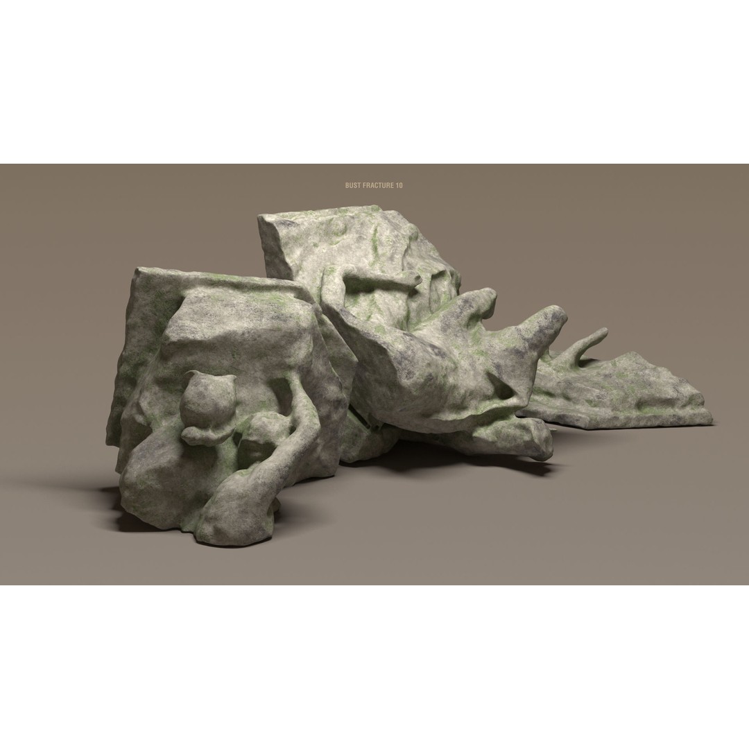 Broken Statues 3D Model – Ancient Ruins Collection with PBR Textures - View 22