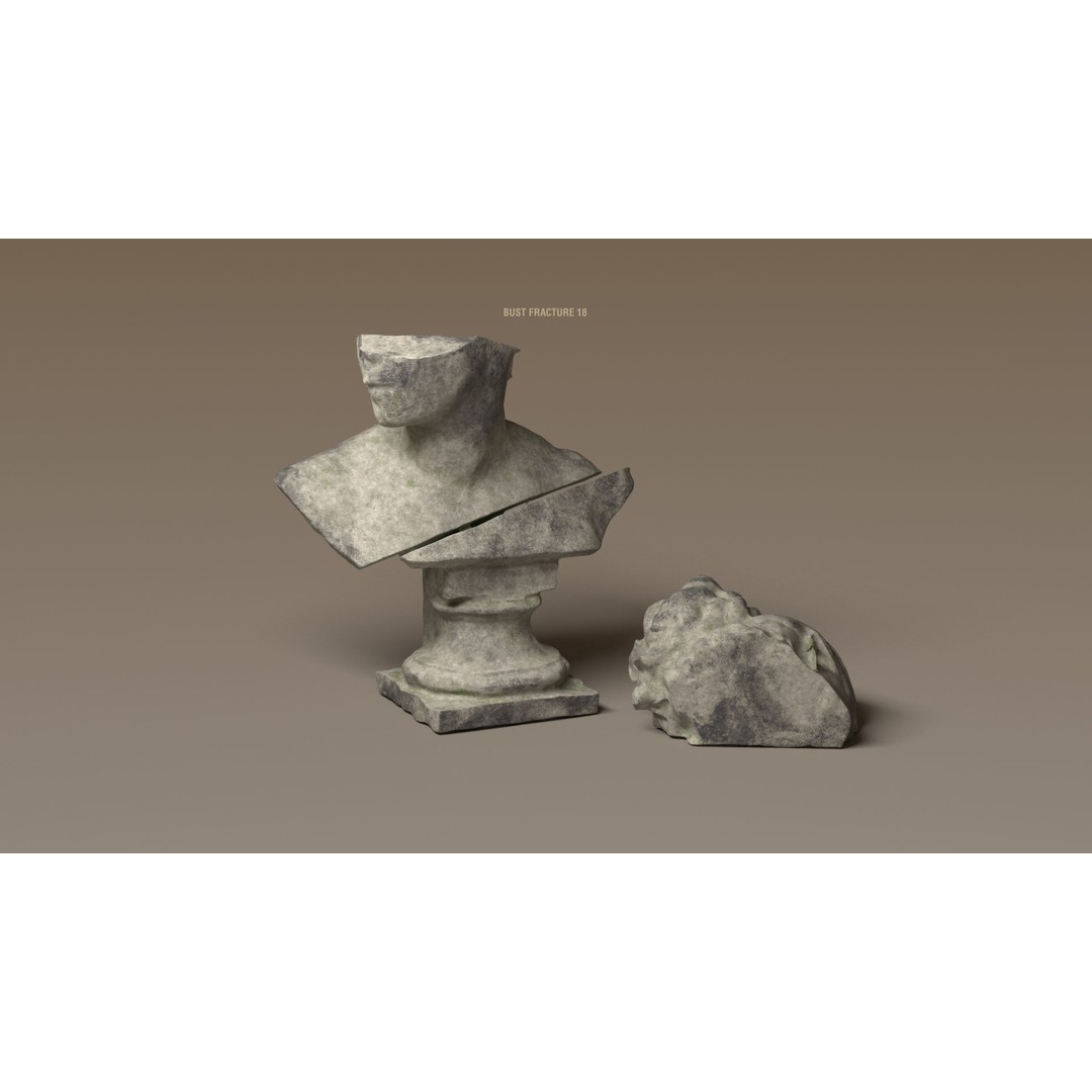 Broken Statues 3D Model – Ancient Ruins Collection with PBR Textures - View 24