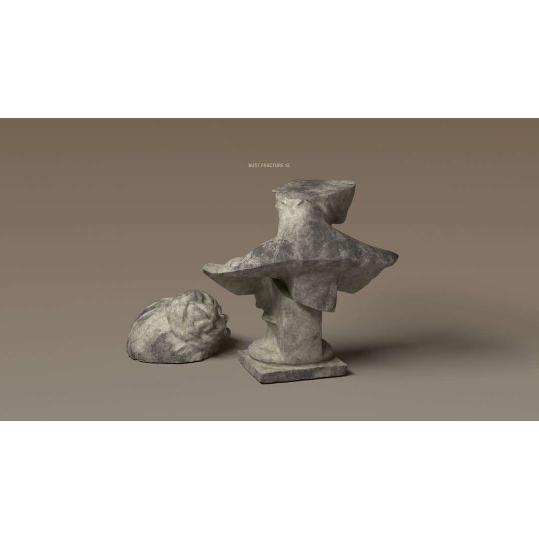 Broken Statues 3D Model – Ancient Ruins Collection with PBR Textures - View 25