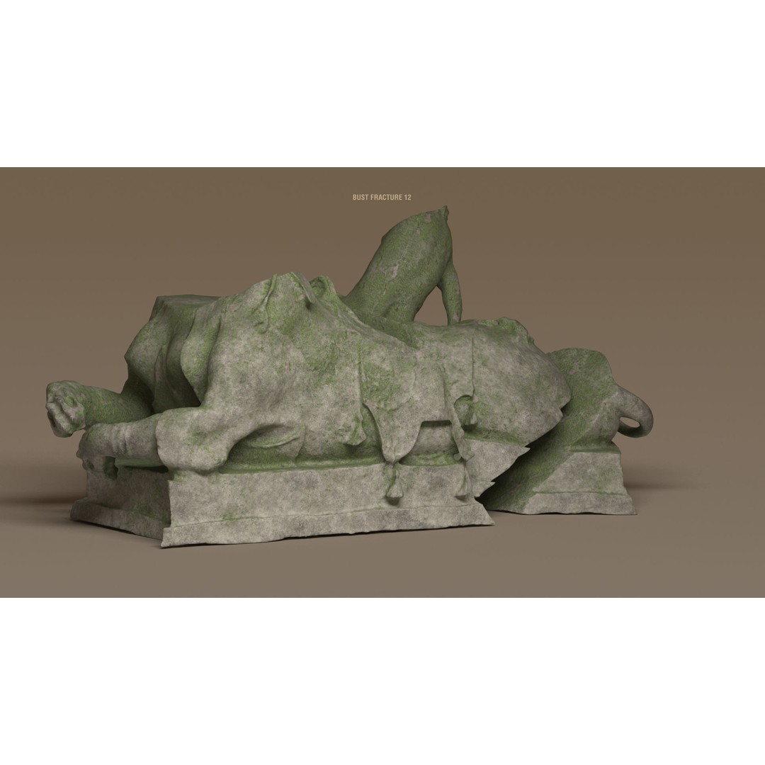 Broken Statues 3D Model – Ancient Ruins Collection with PBR Textures - View 4