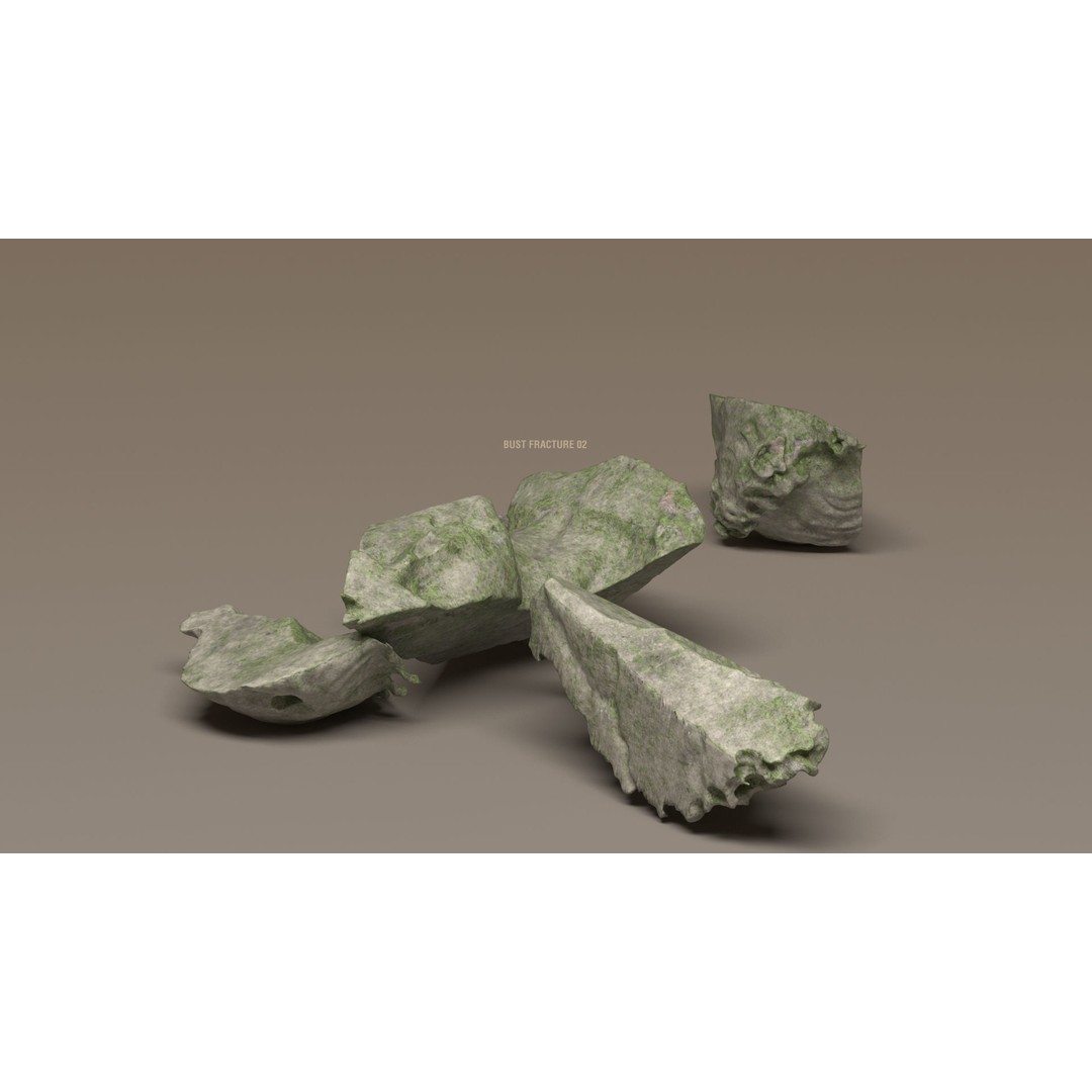 Broken Statues 3D Model – Ancient Ruins Collection with PBR Textures - View 40