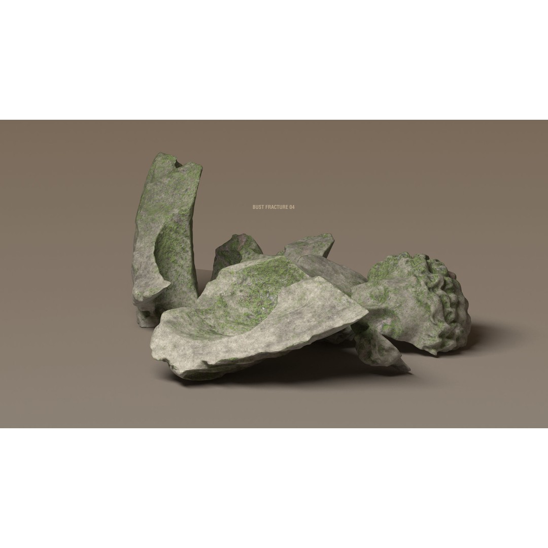 Broken Statues 3D Model – Ancient Ruins Collection with PBR Textures - View 45