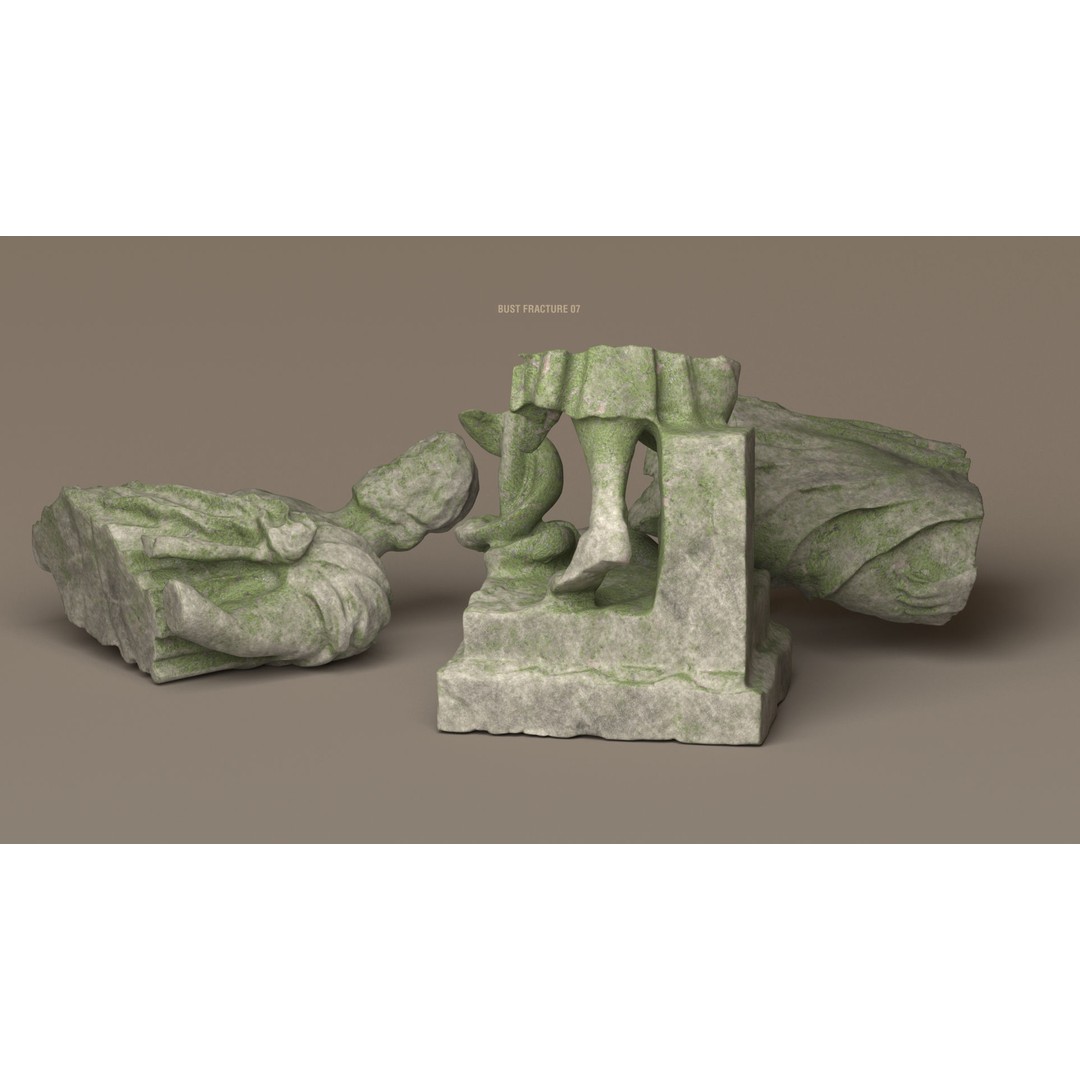 Broken Statues 3D Model – Ancient Ruins Collection with PBR Textures - View 54