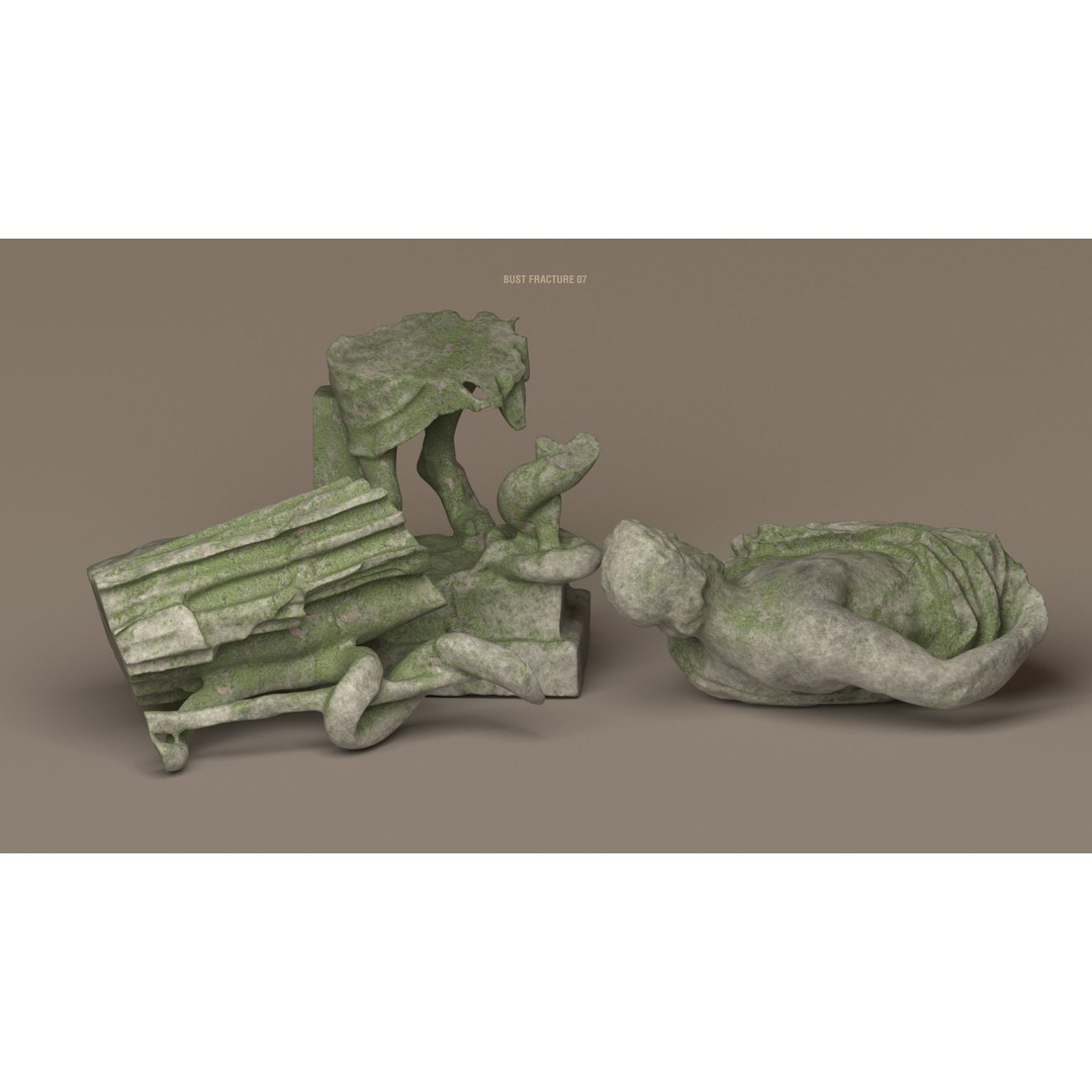 Broken Statues 3D Model – Ancient Ruins Collection with PBR Textures - View 55
