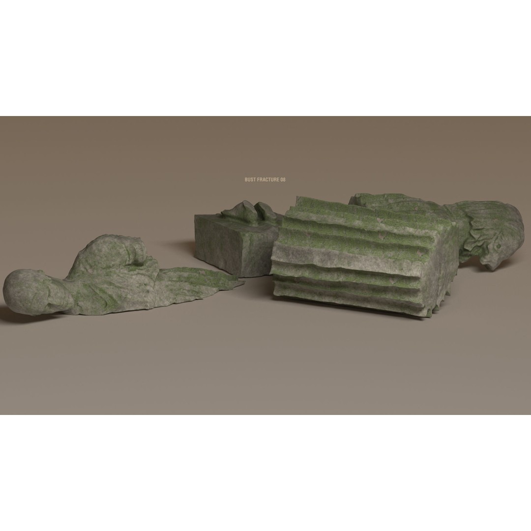 Broken Statues 3D Model – Ancient Ruins Collection with PBR Textures - View 57
