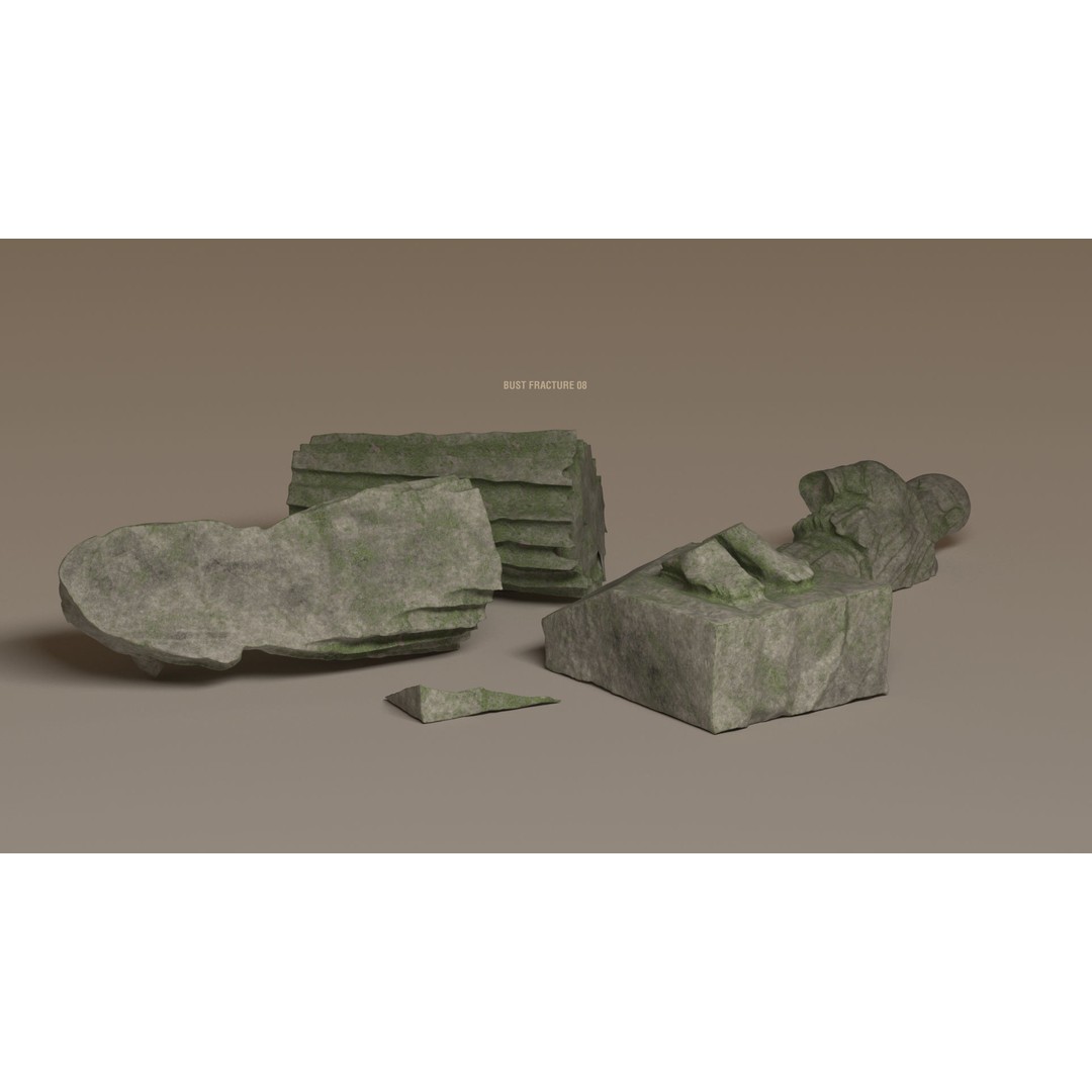 Broken Statues 3D Model – Ancient Ruins Collection with PBR Textures - View 58
