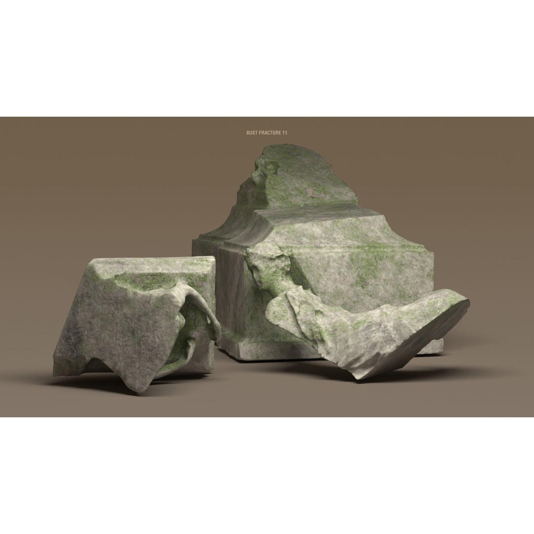 Broken Statues 3D Model – Ancient Ruins Collection with PBR Textures - View 6
