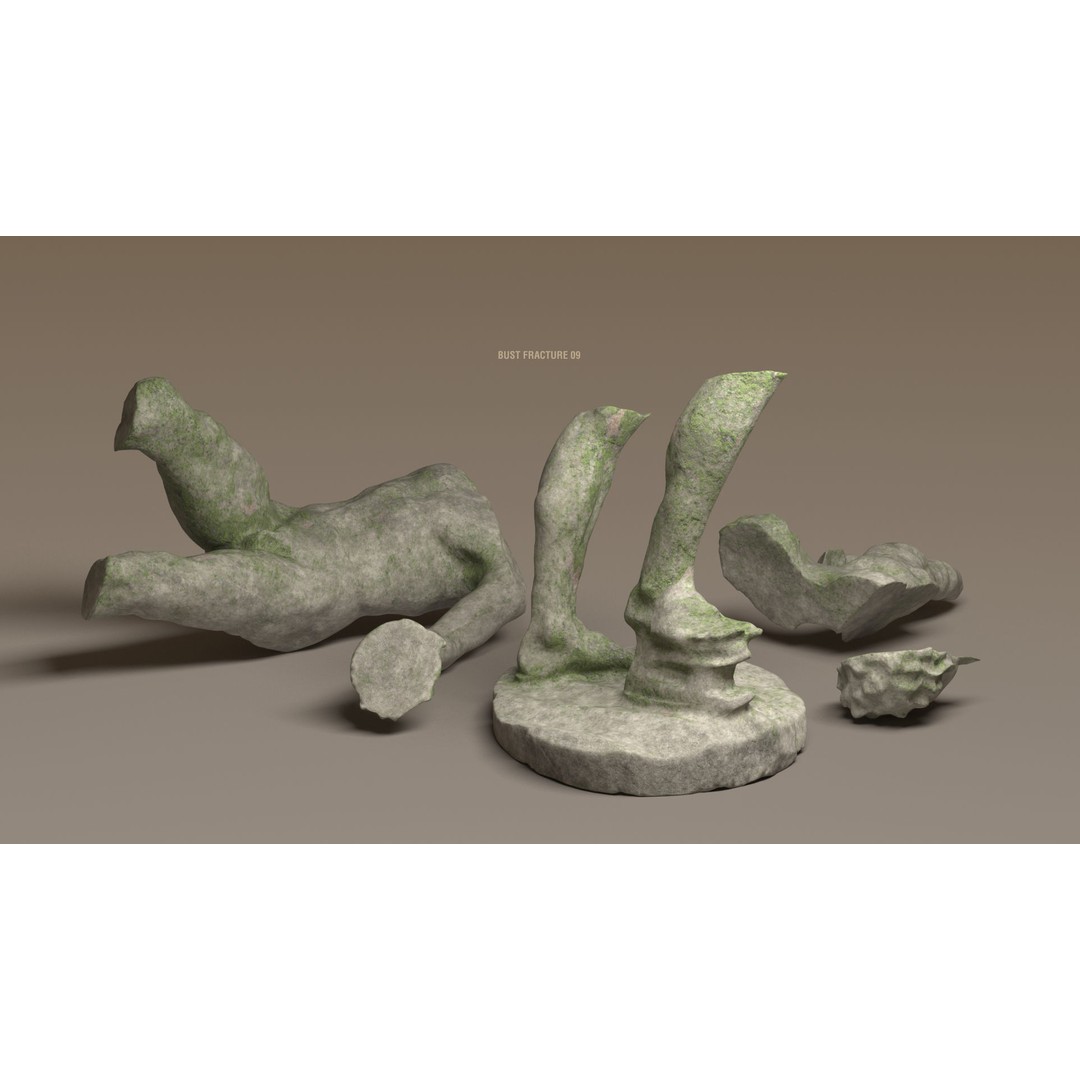 Broken Statues 3D Model – Ancient Ruins Collection with PBR Textures - View 60