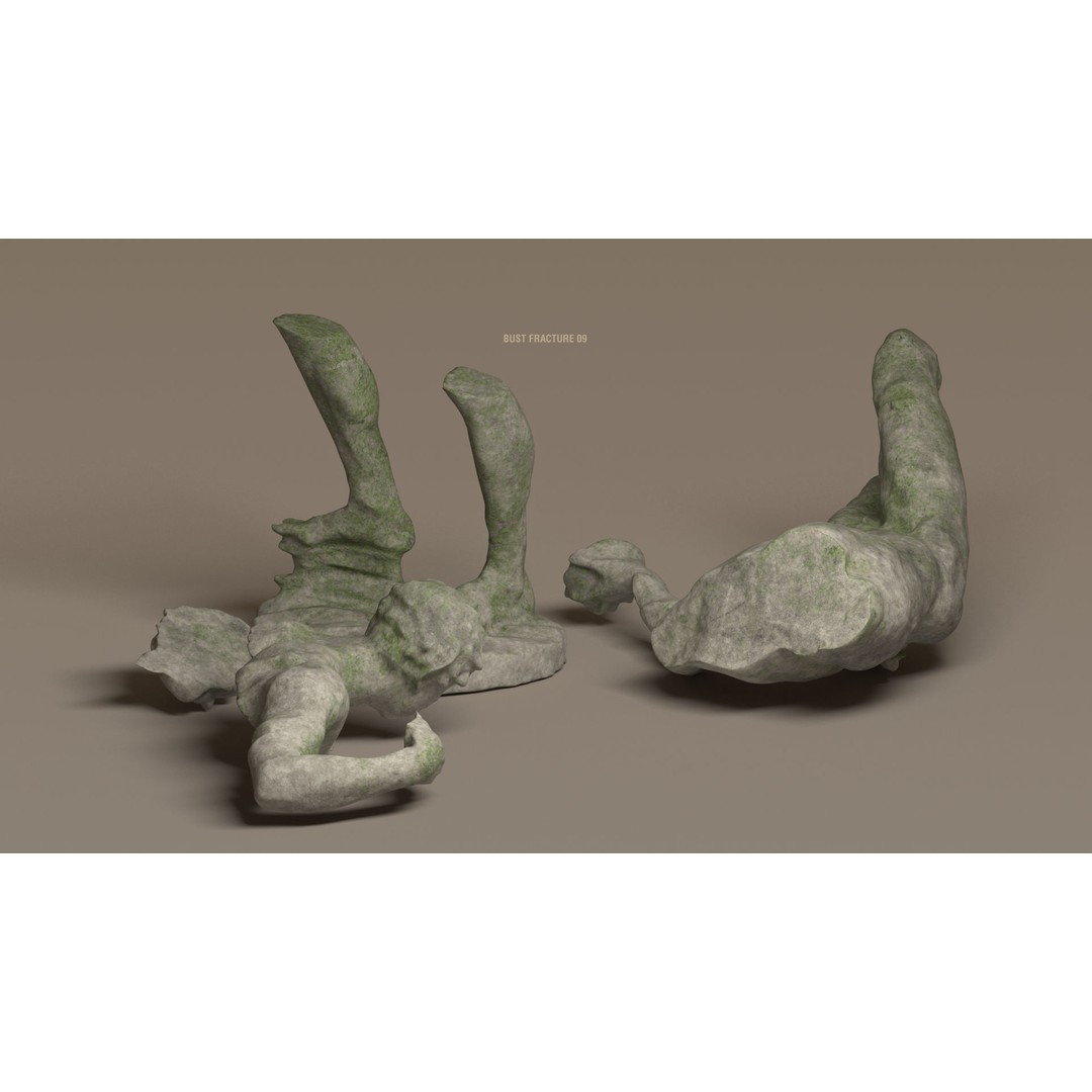 Broken Statues 3D Model – Ancient Ruins Collection with PBR Textures - View 61