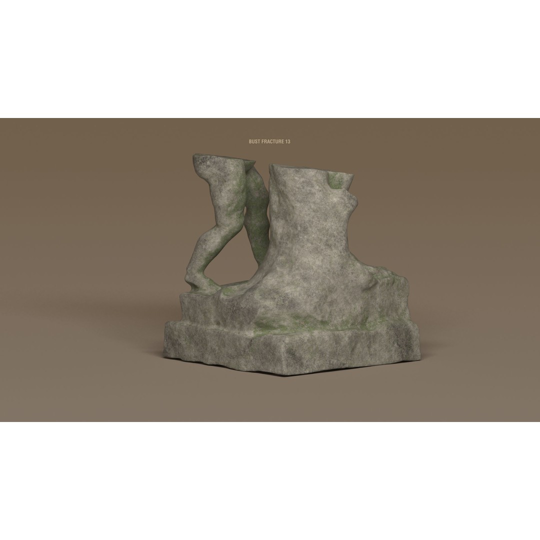 Broken Statues 3D Model – Ancient Ruins Collection with PBR Textures - View 9