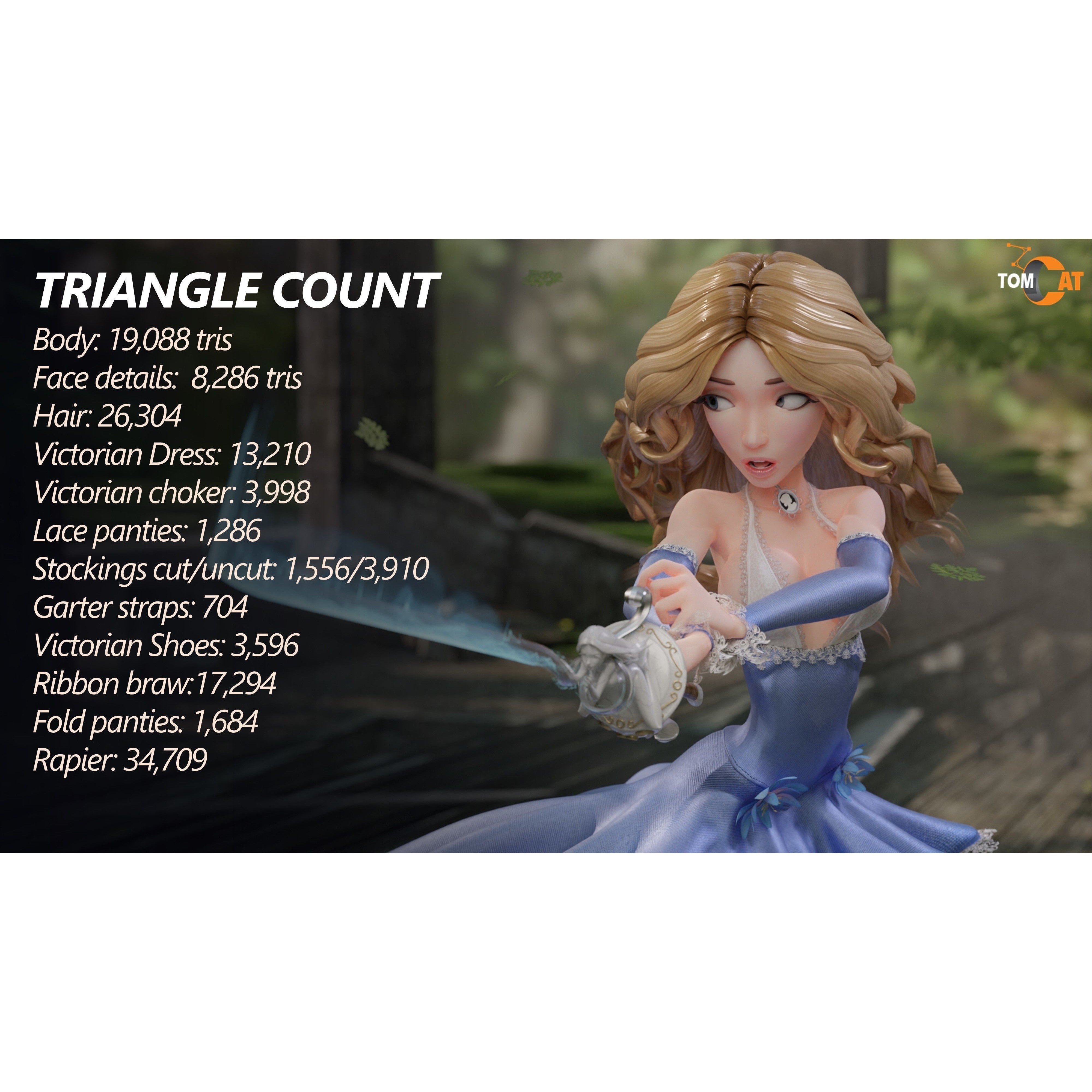 Éponine La Duelliste - Low-Poly Game-Ready 3D Model