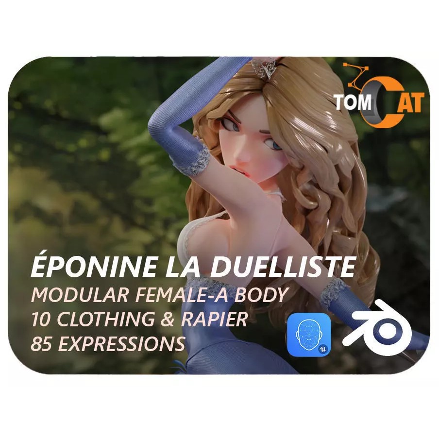 Éponine La Duelliste - Low-Poly Game-Ready 3D Model - View 2