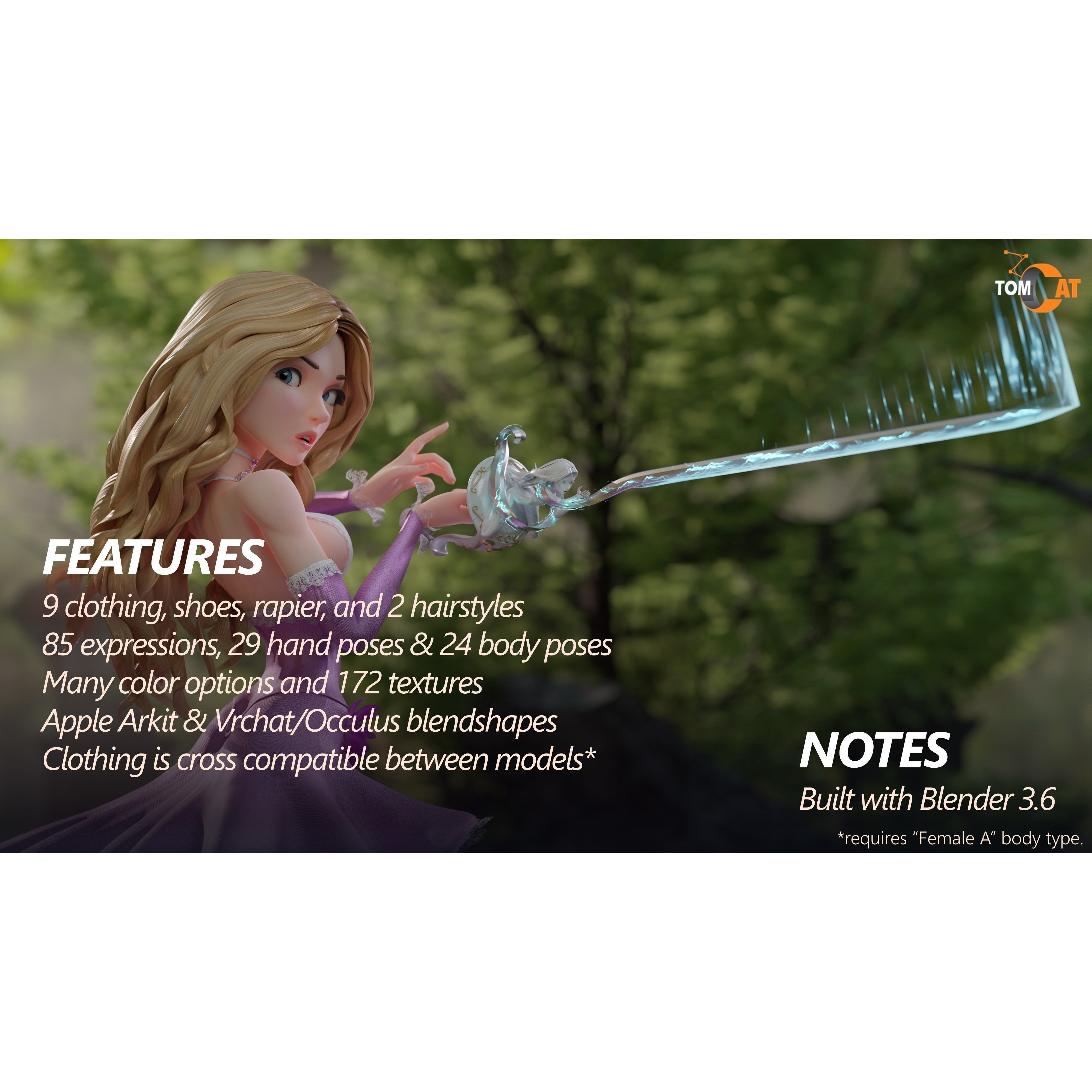 Éponine La Duelliste - Low-Poly Game-Ready 3D Model - View 3