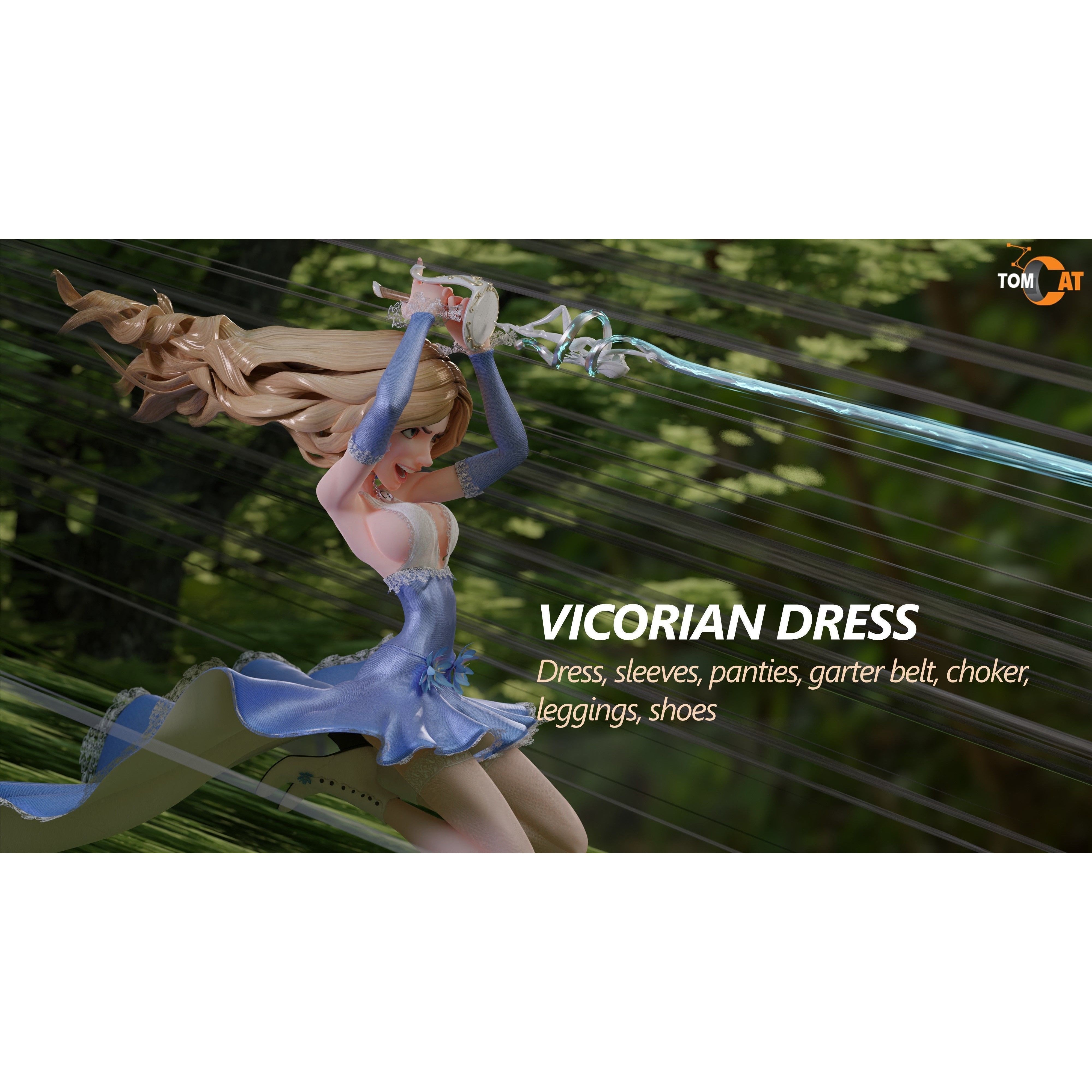 Éponine La Duelliste - Low-Poly Game-Ready 3D Model - View 4