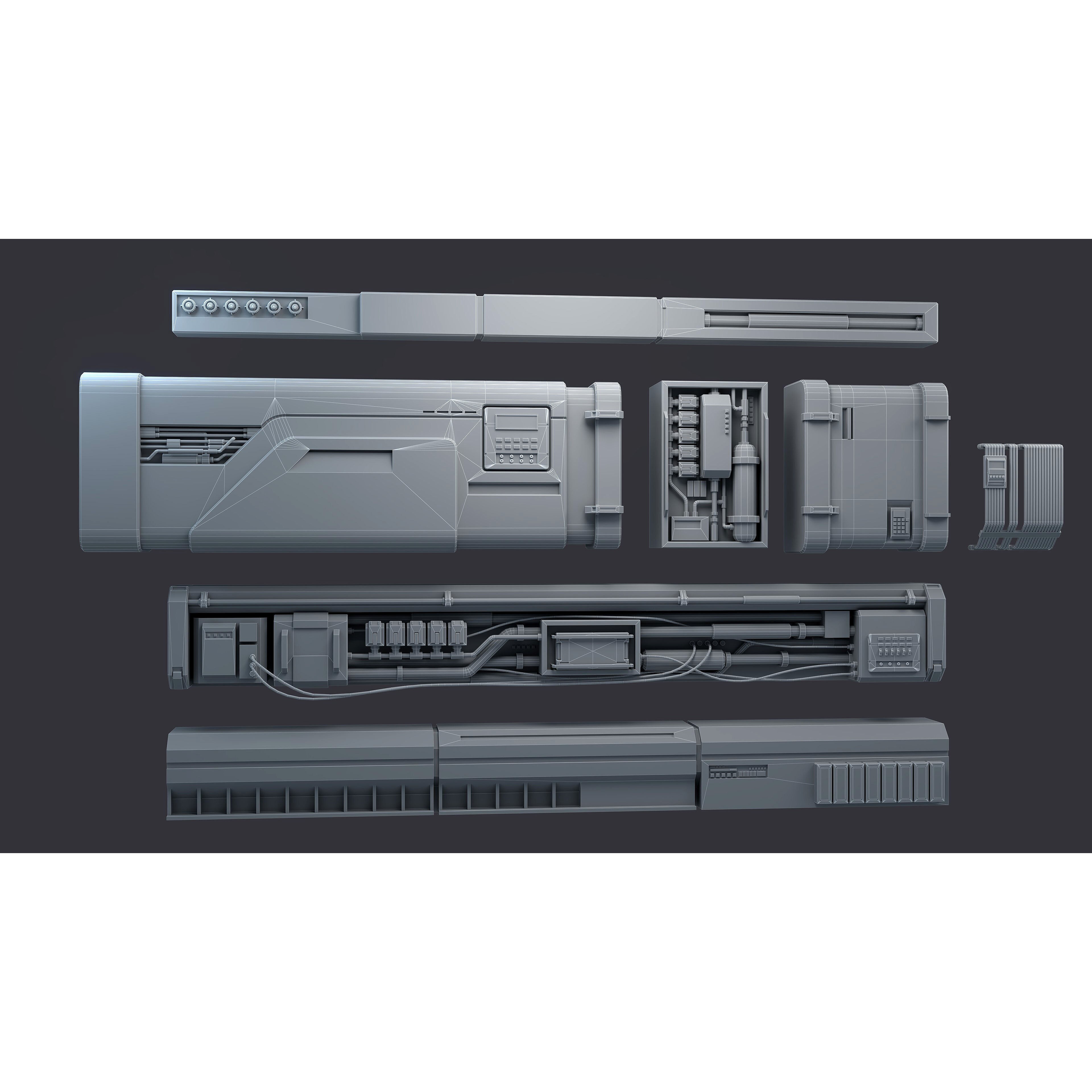 Sci-Fi Architecture Panels Kit Vol 04 - Low-Poly Game-Ready 3D Model - View 10