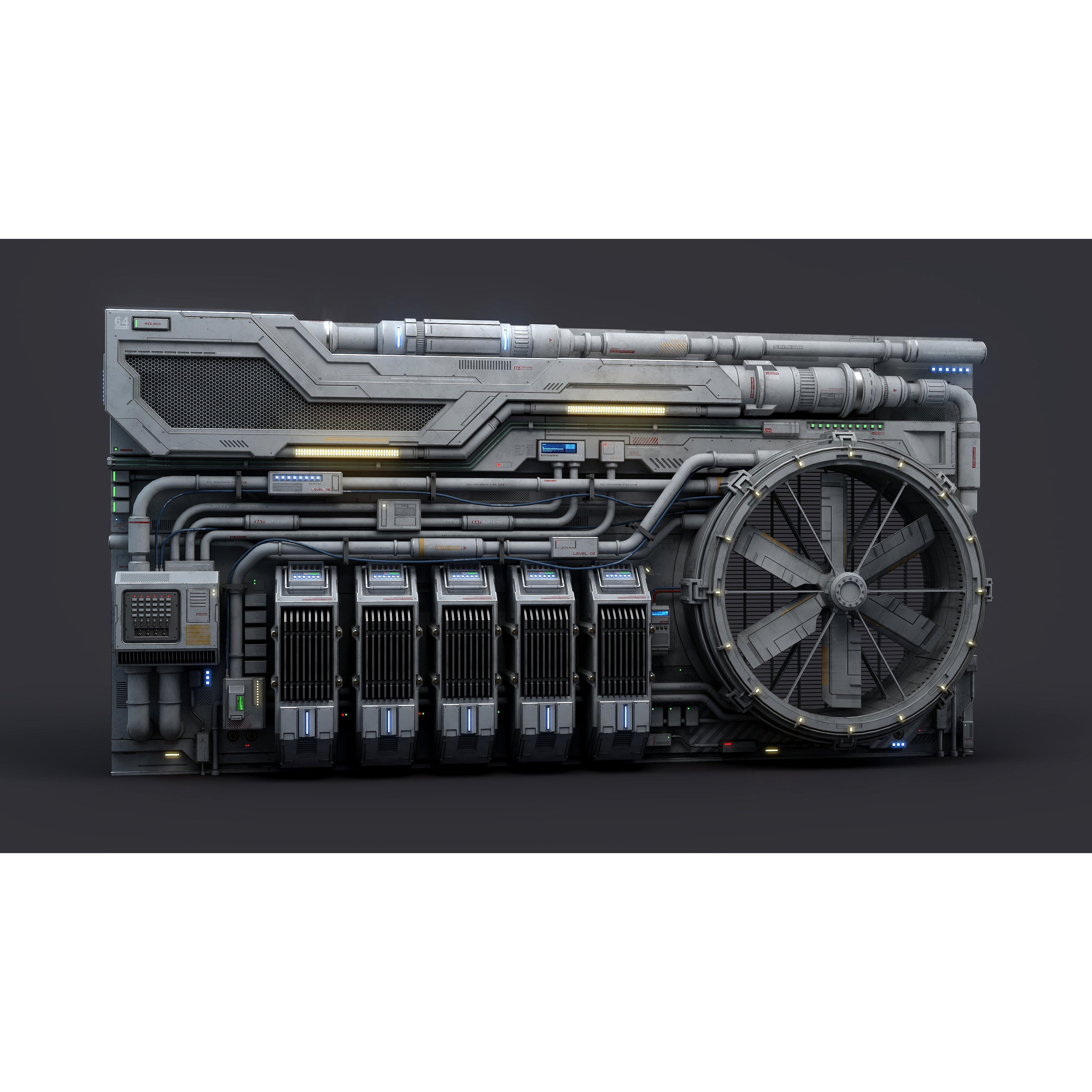 Sci-Fi Architecture Panels Kit Vol 04 - Low-Poly Game-Ready 3D Model - View 14