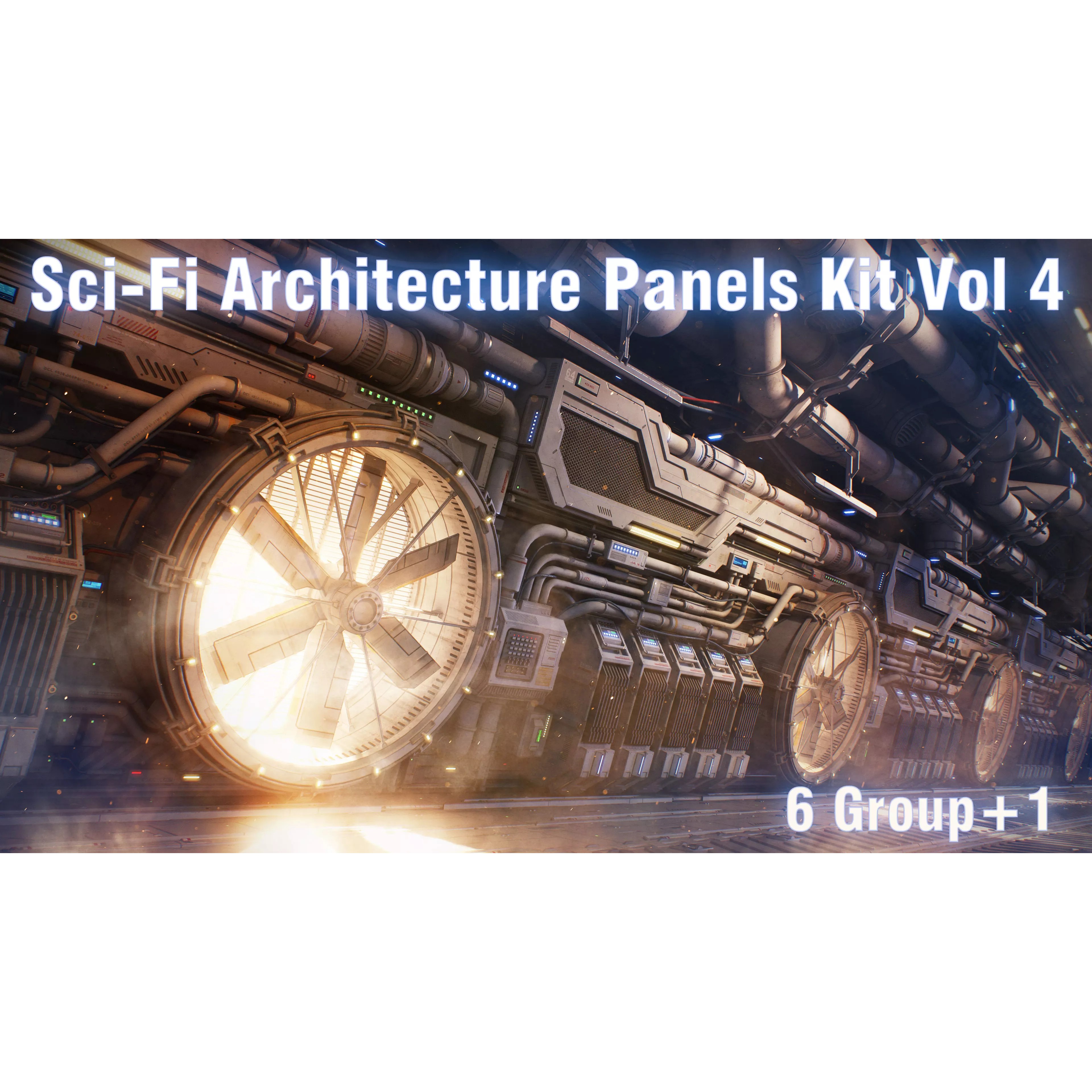 Sci-Fi Architecture Panels Kit Vol 04 - Low-Poly Game-Ready 3D Model - View 2