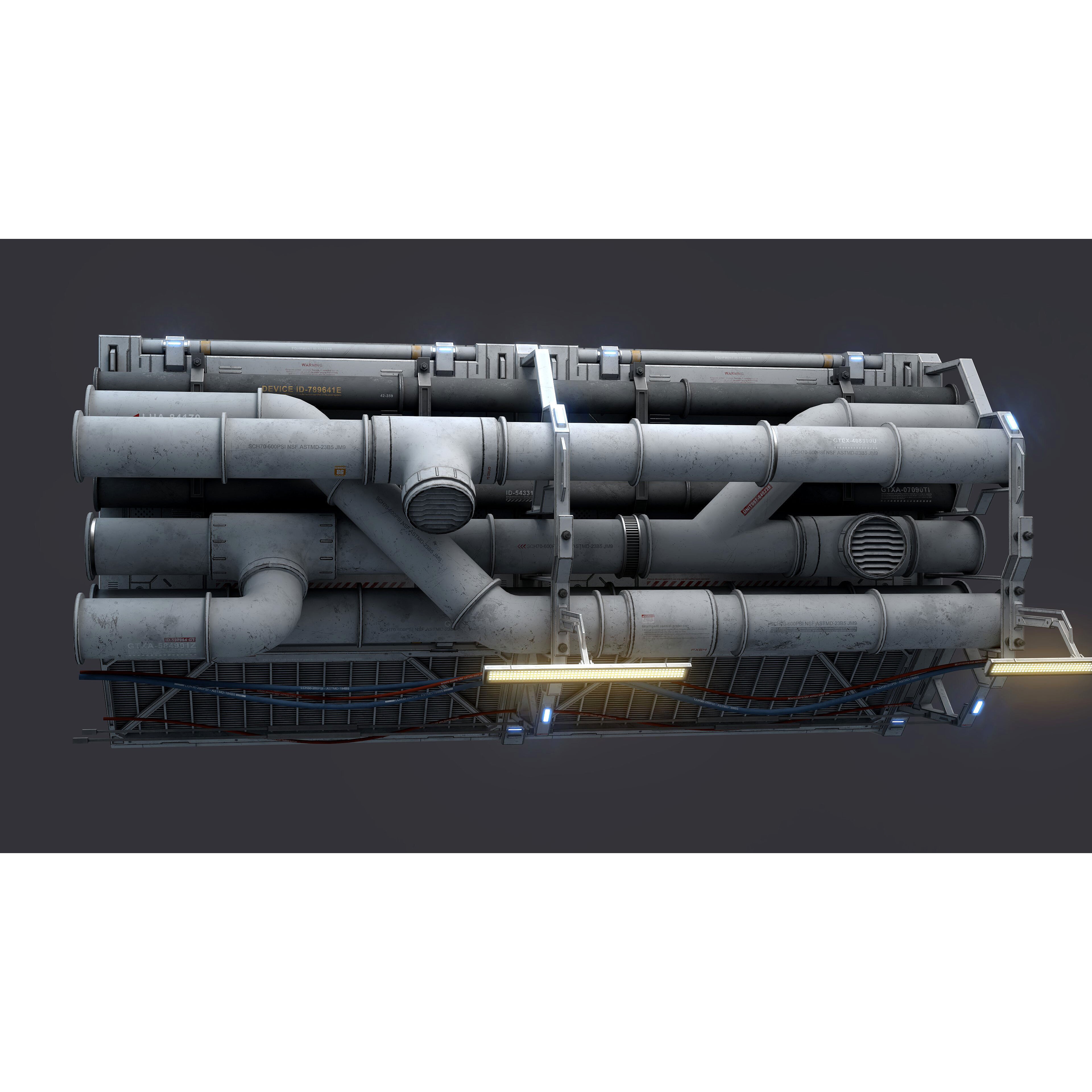 Sci-Fi Architecture Panels Kit Vol 04 - Low-Poly Game-Ready 3D Model - View 21