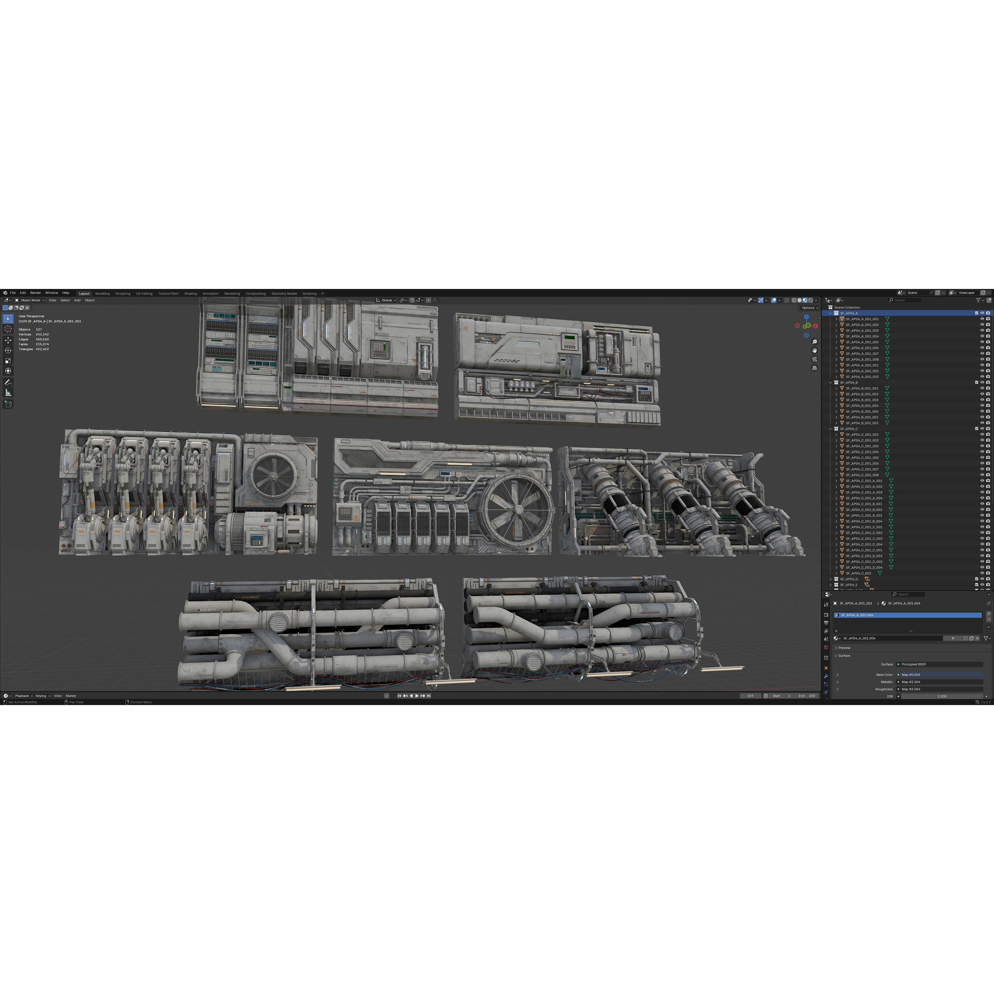 Sci-Fi Architecture Panels Kit Vol 04 - Low-Poly Game-Ready 3D Model - View 24