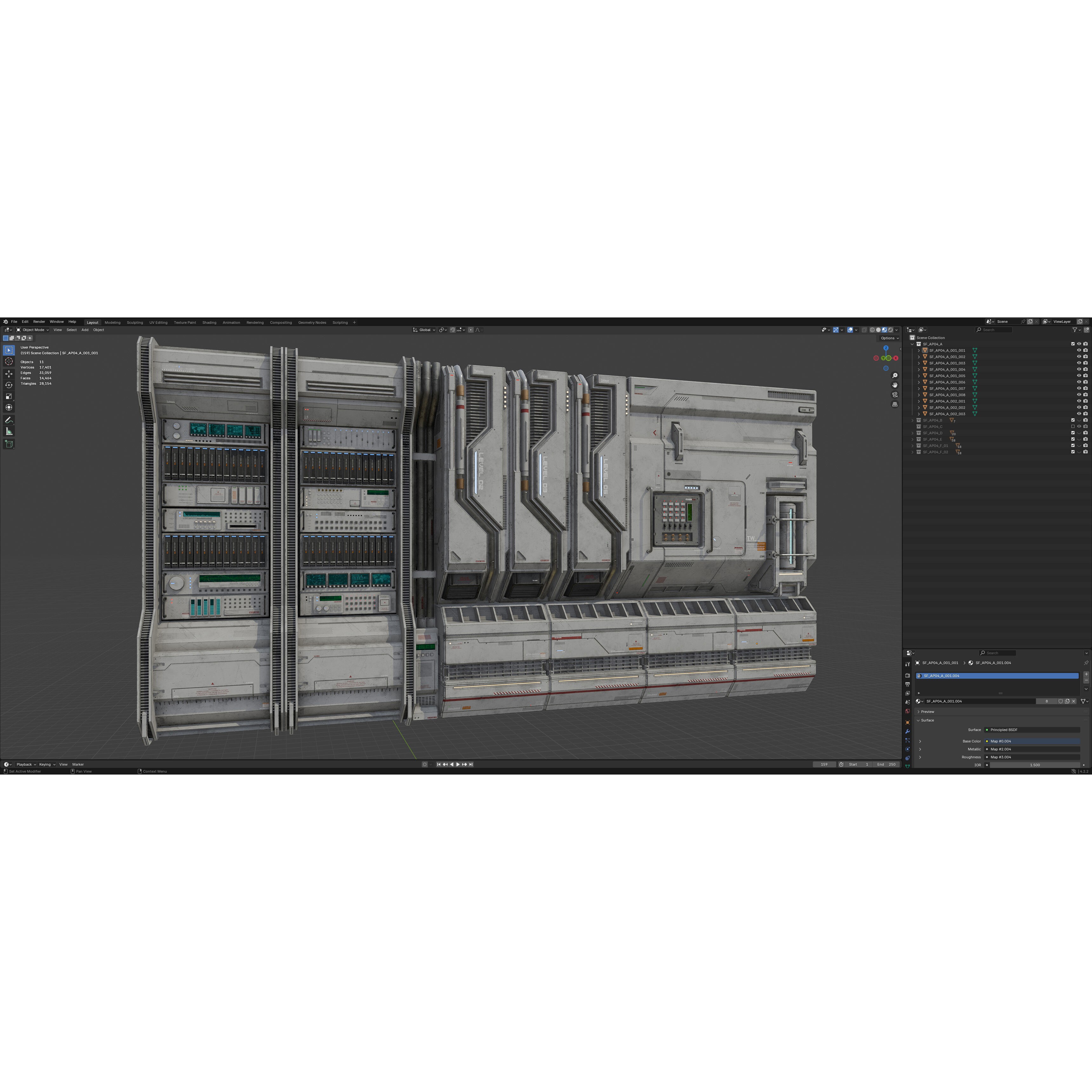 Sci-Fi Architecture Panels Kit Vol 04 - Low-Poly Game-Ready 3D Model - View 26