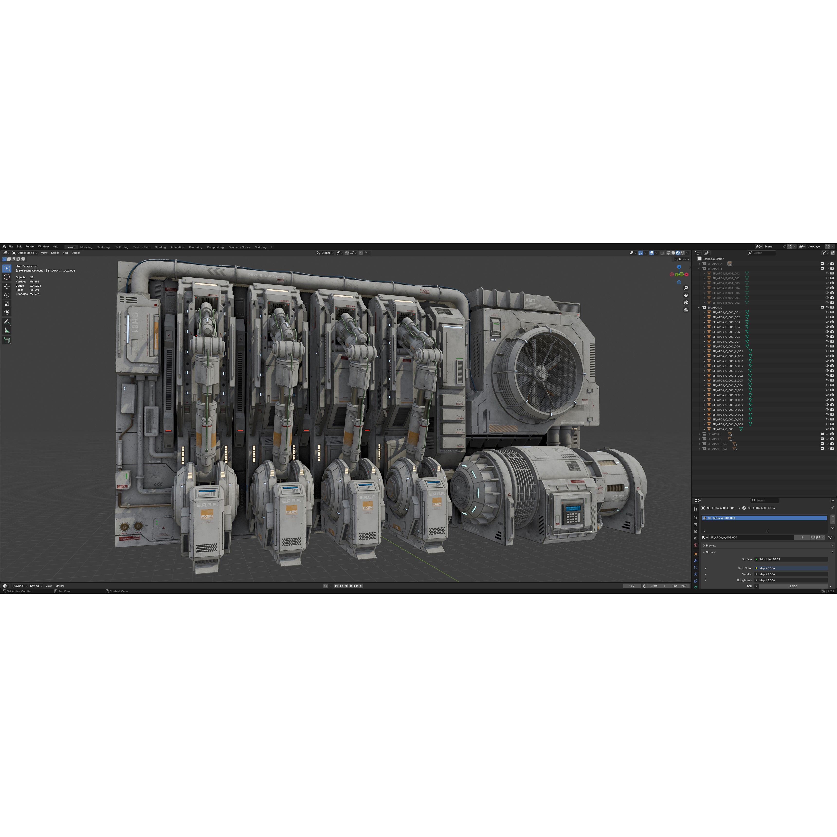 Sci-Fi Architecture Panels Kit Vol 04 - Low-Poly Game-Ready 3D Model - View 30