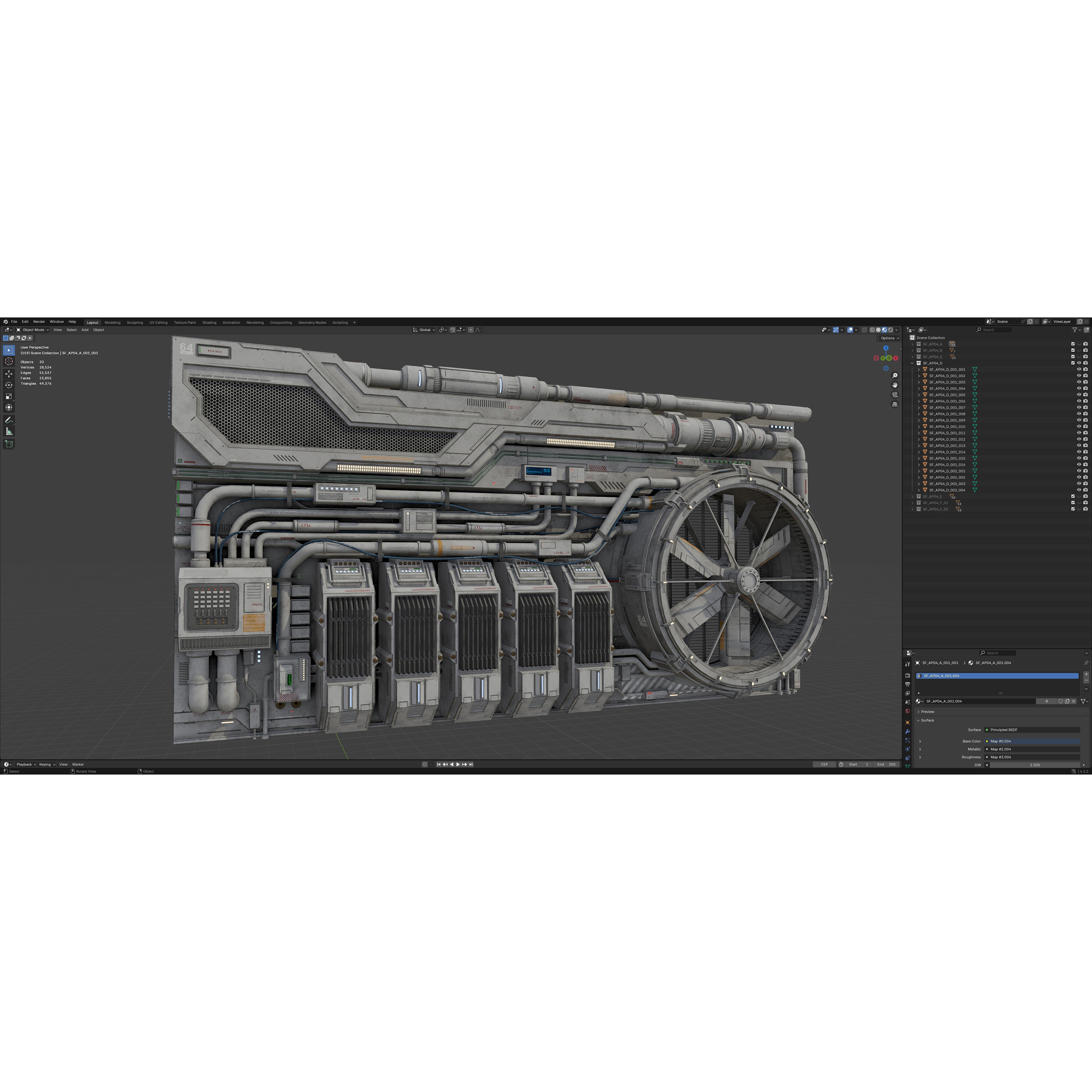 Sci-Fi Architecture Panels Kit Vol 04 - Low-Poly Game-Ready 3D Model - View 32