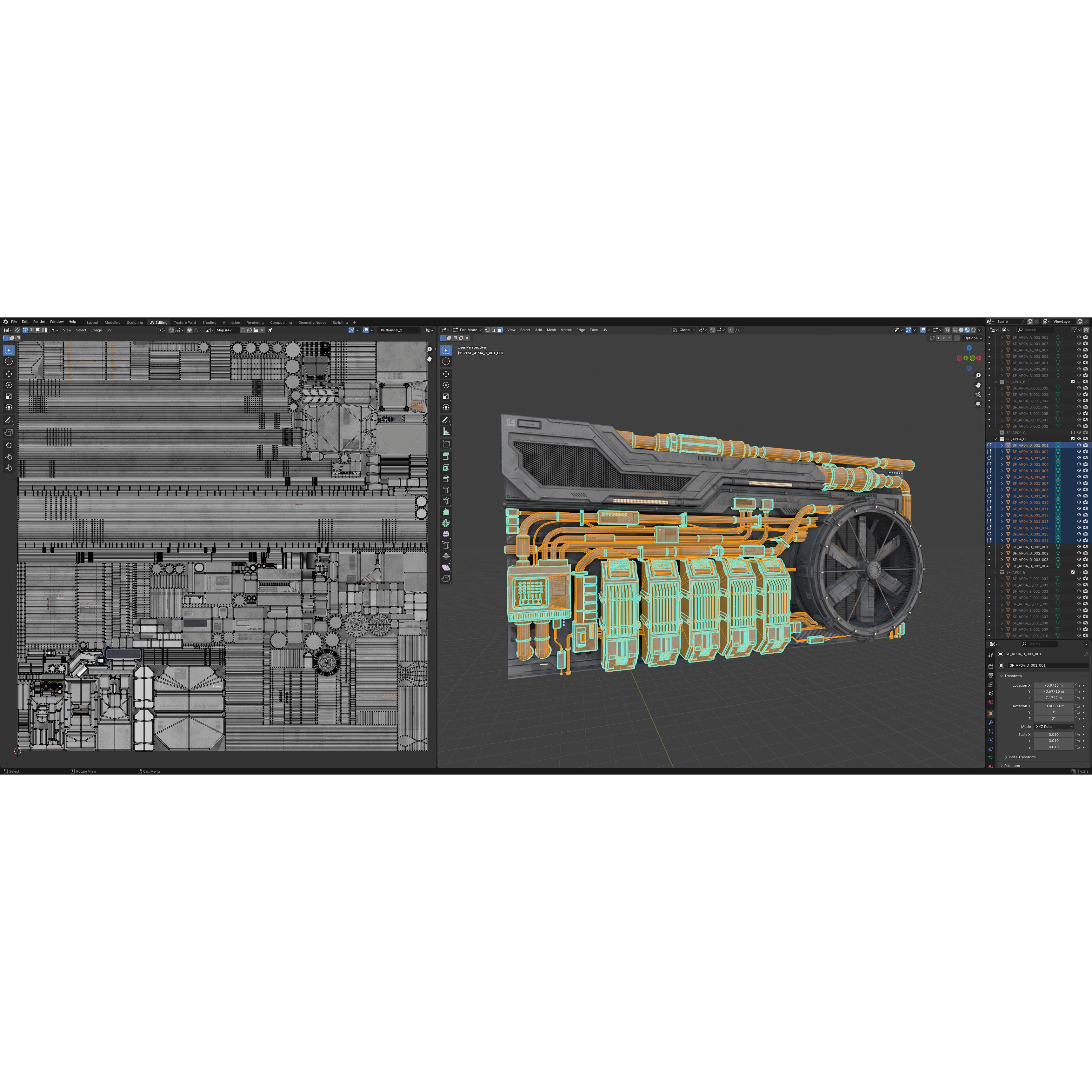 Sci-Fi Architecture Panels Kit Vol 04 - Low-Poly Game-Ready 3D Model - View 33