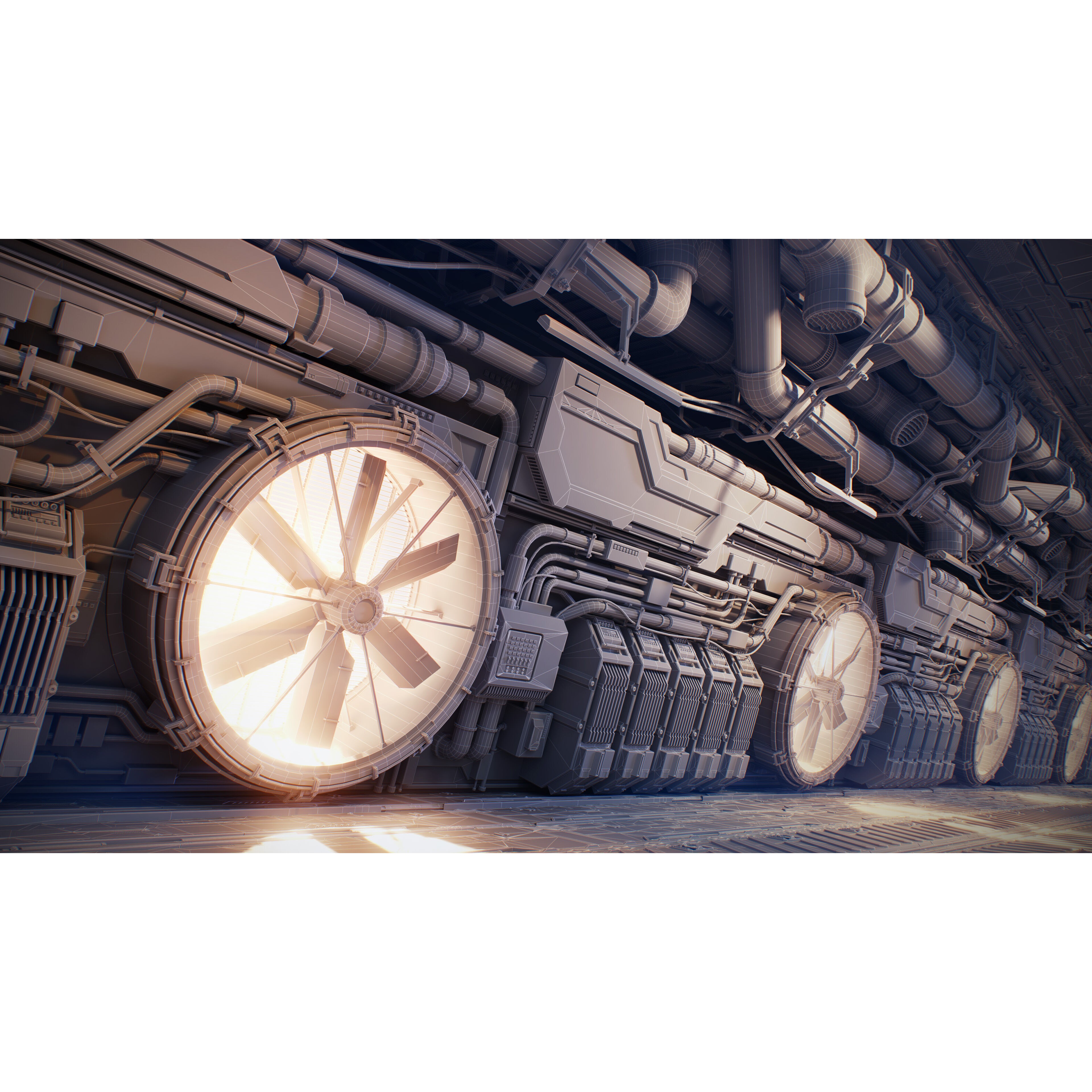 Sci-Fi Architecture Panels Kit Vol 04 - Low-Poly Game-Ready 3D Model - View 46