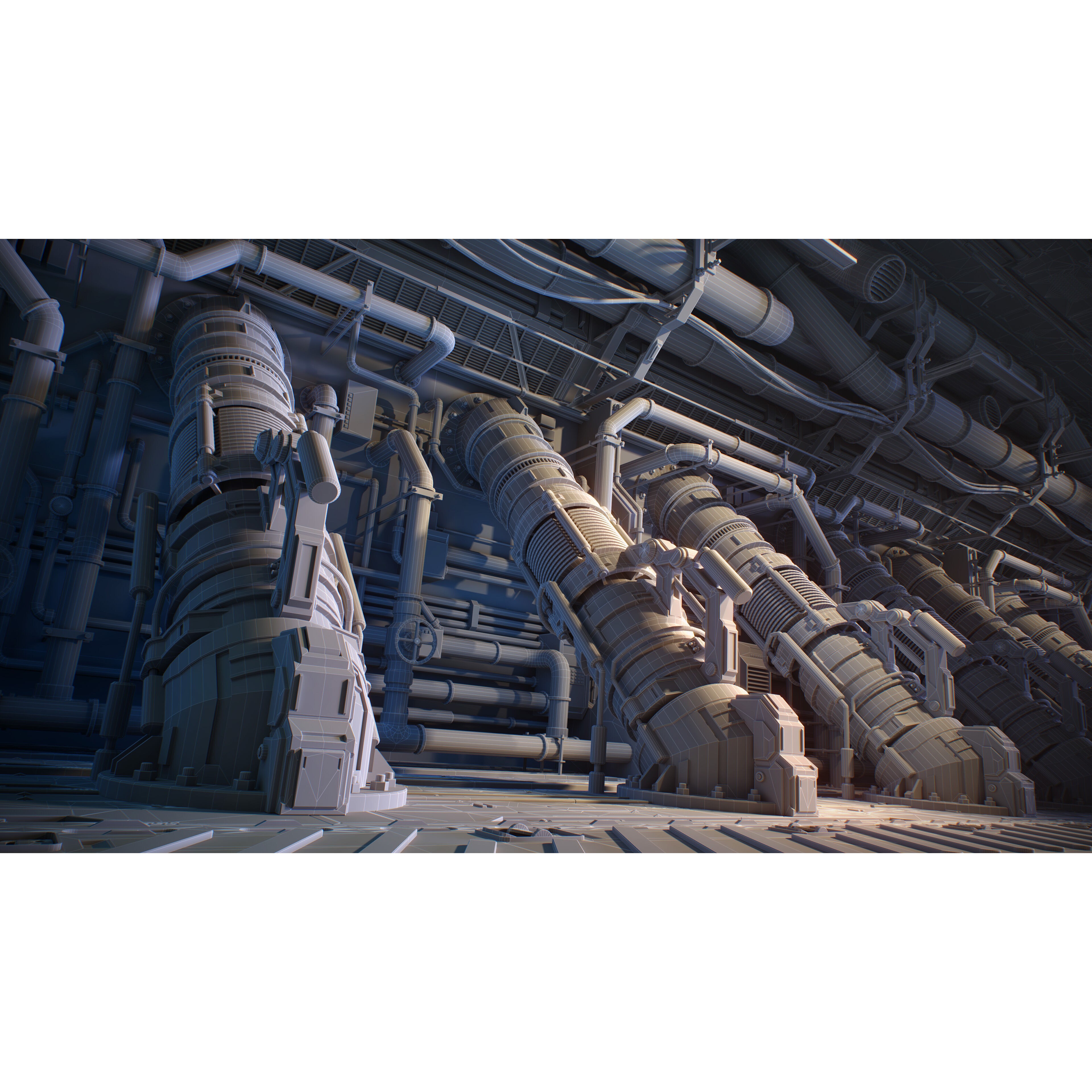 Sci-Fi Architecture Panels Kit Vol 04 - Low-Poly Game-Ready 3D Model - View 50