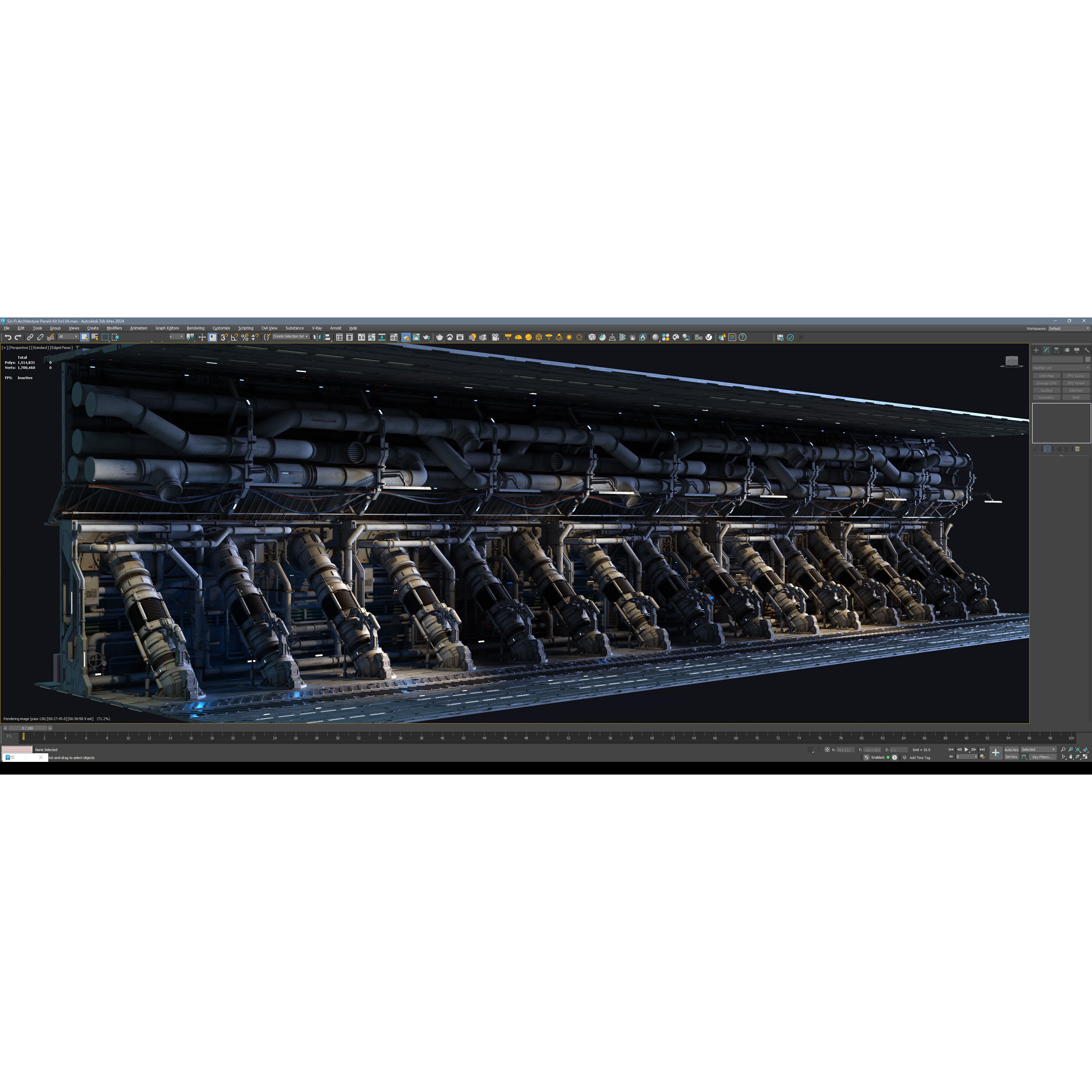 Sci-Fi Architecture Panels Kit Vol 04 - Low-Poly Game-Ready 3D Model - View 51