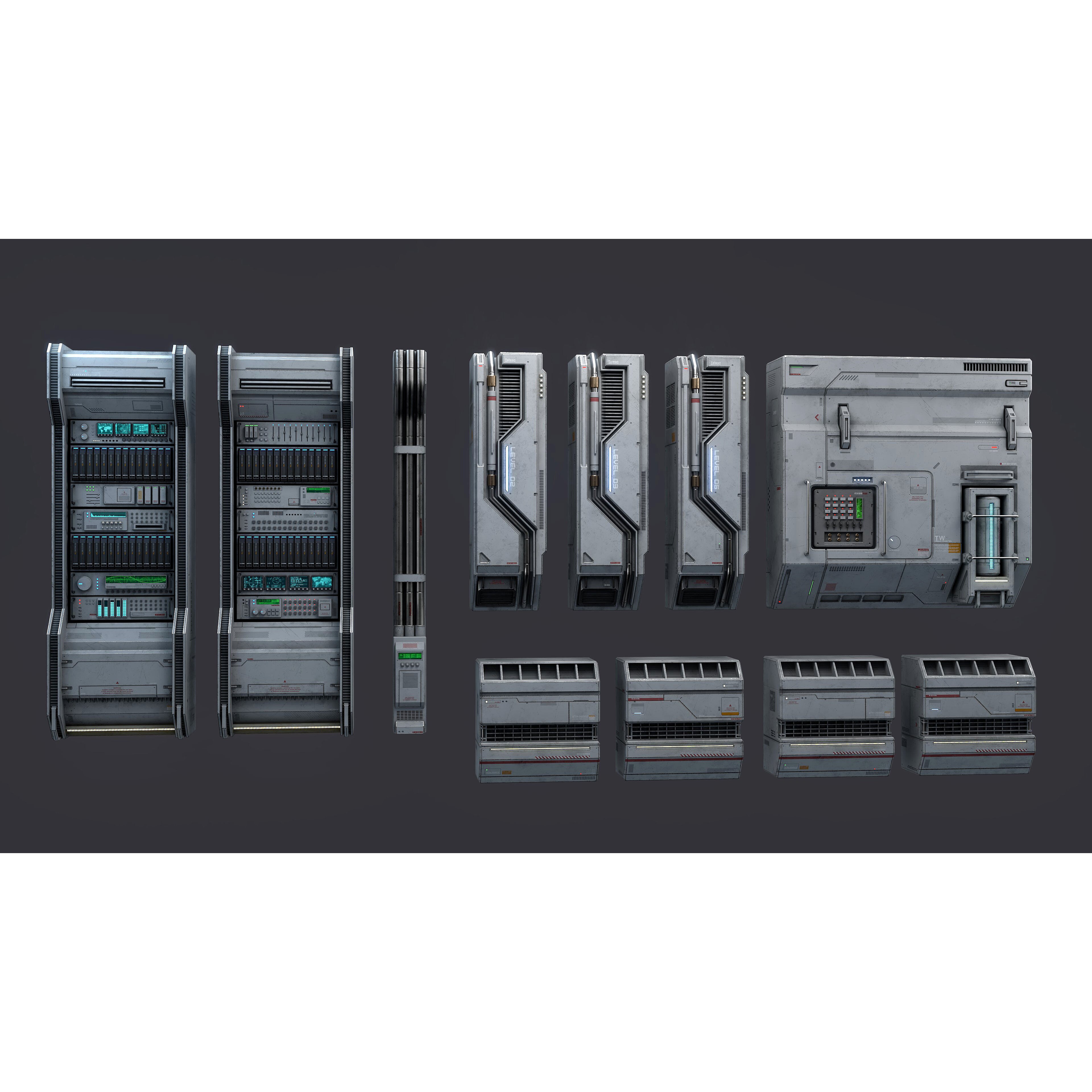 Sci-Fi Architecture Panels Kit Vol 04 - Low-Poly Game-Ready 3D Model - View 6