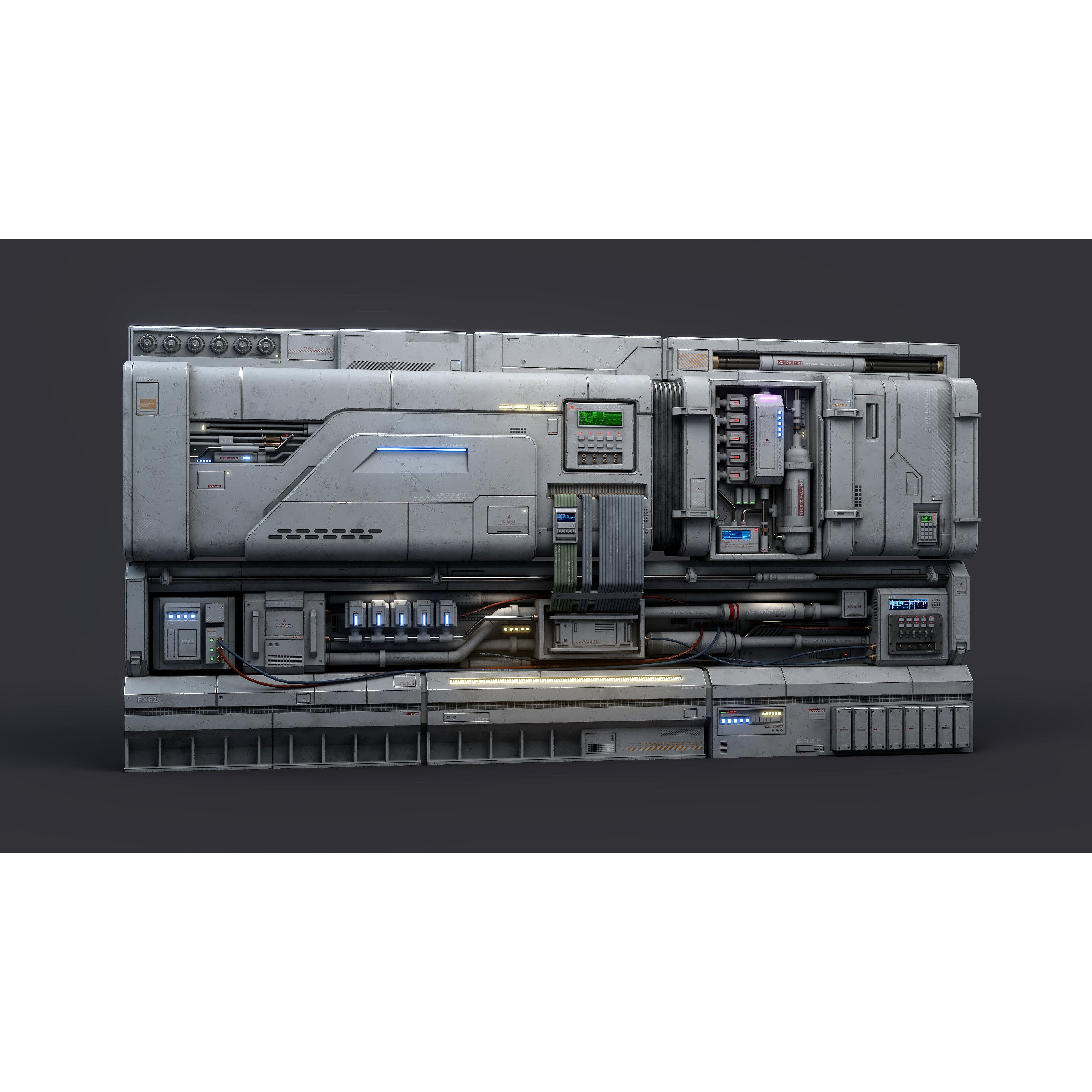 Sci-Fi Architecture Panels Kit Vol 04 - Low-Poly Game-Ready 3D Model - View 8