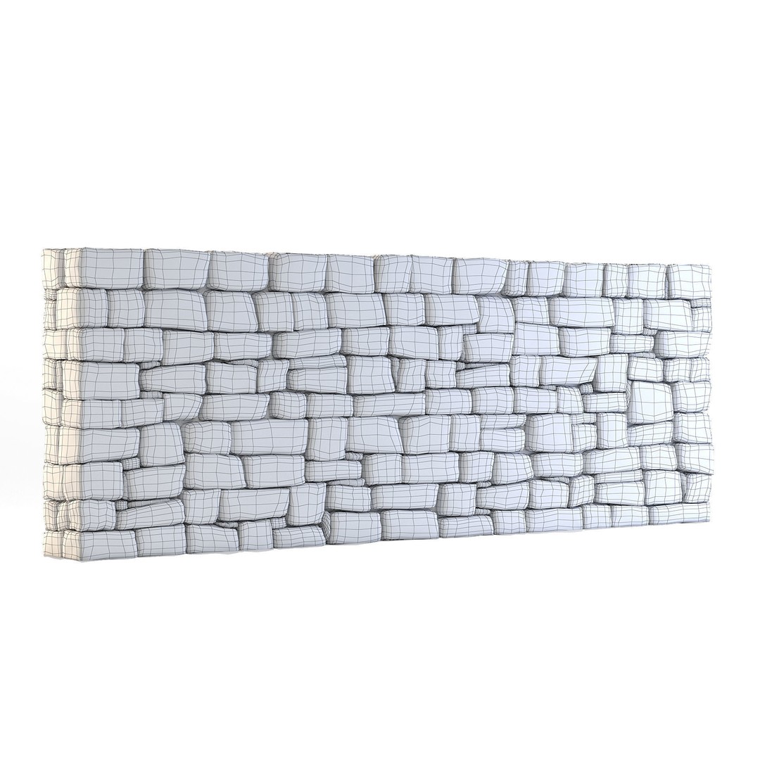 Forge Stone Wall 3D Model – Medieval Architectural Asset, FBX, OBJ - View 3