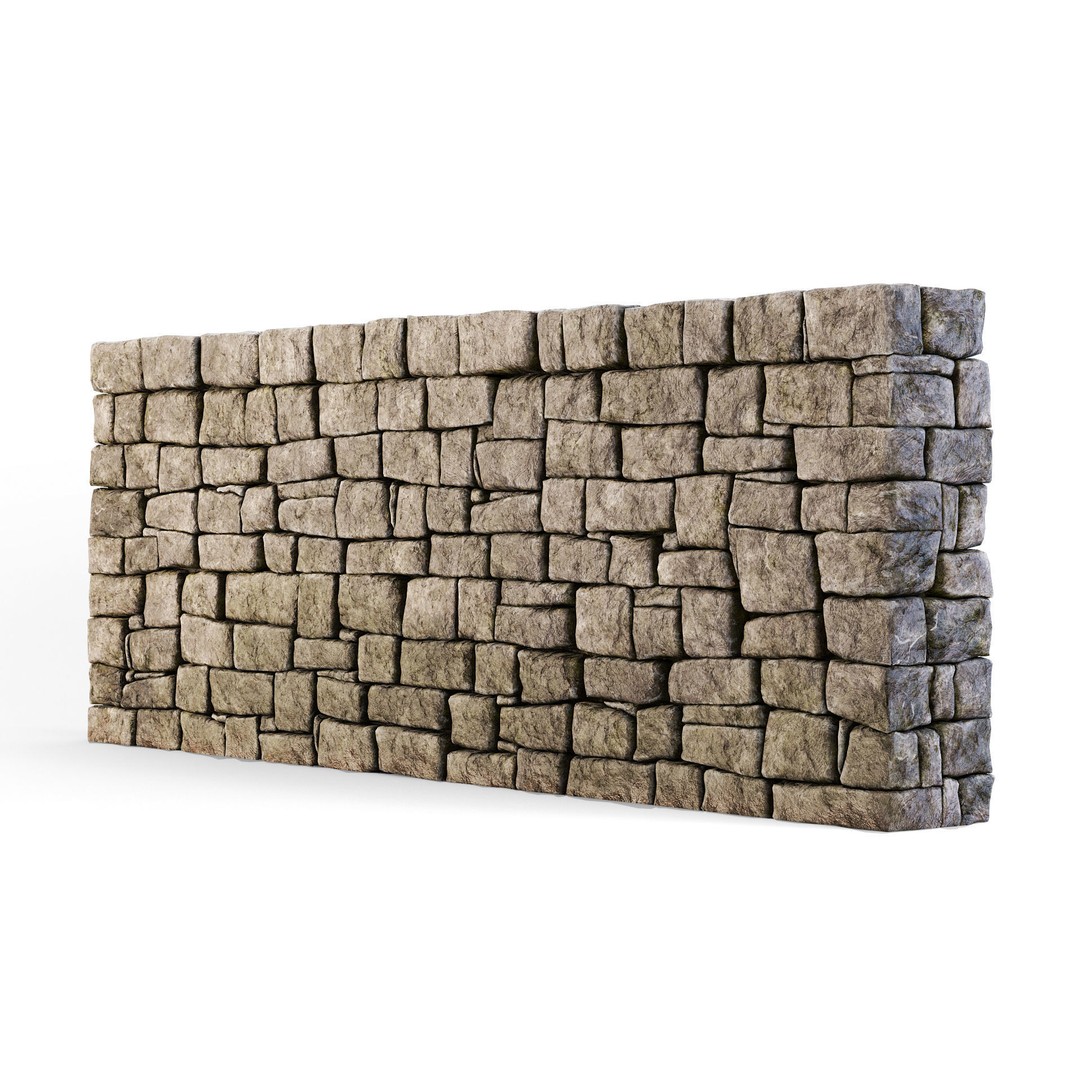 Forge Stone Wall 3D Model – Medieval Architectural Asset, FBX, OBJ - View 4