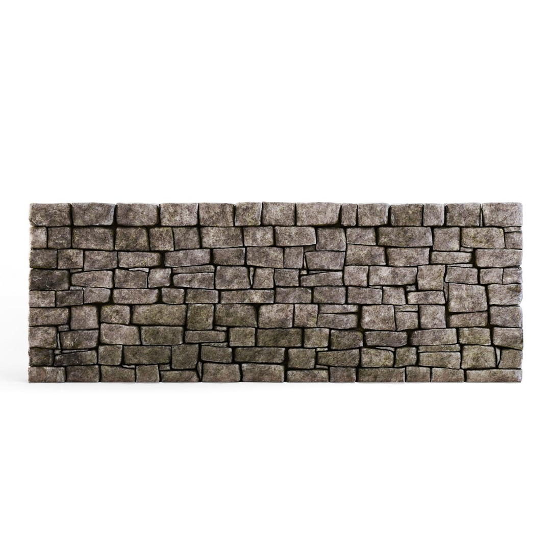 Forge Stone Wall 3D Model – Medieval Architectural Asset, FBX, OBJ - View 6