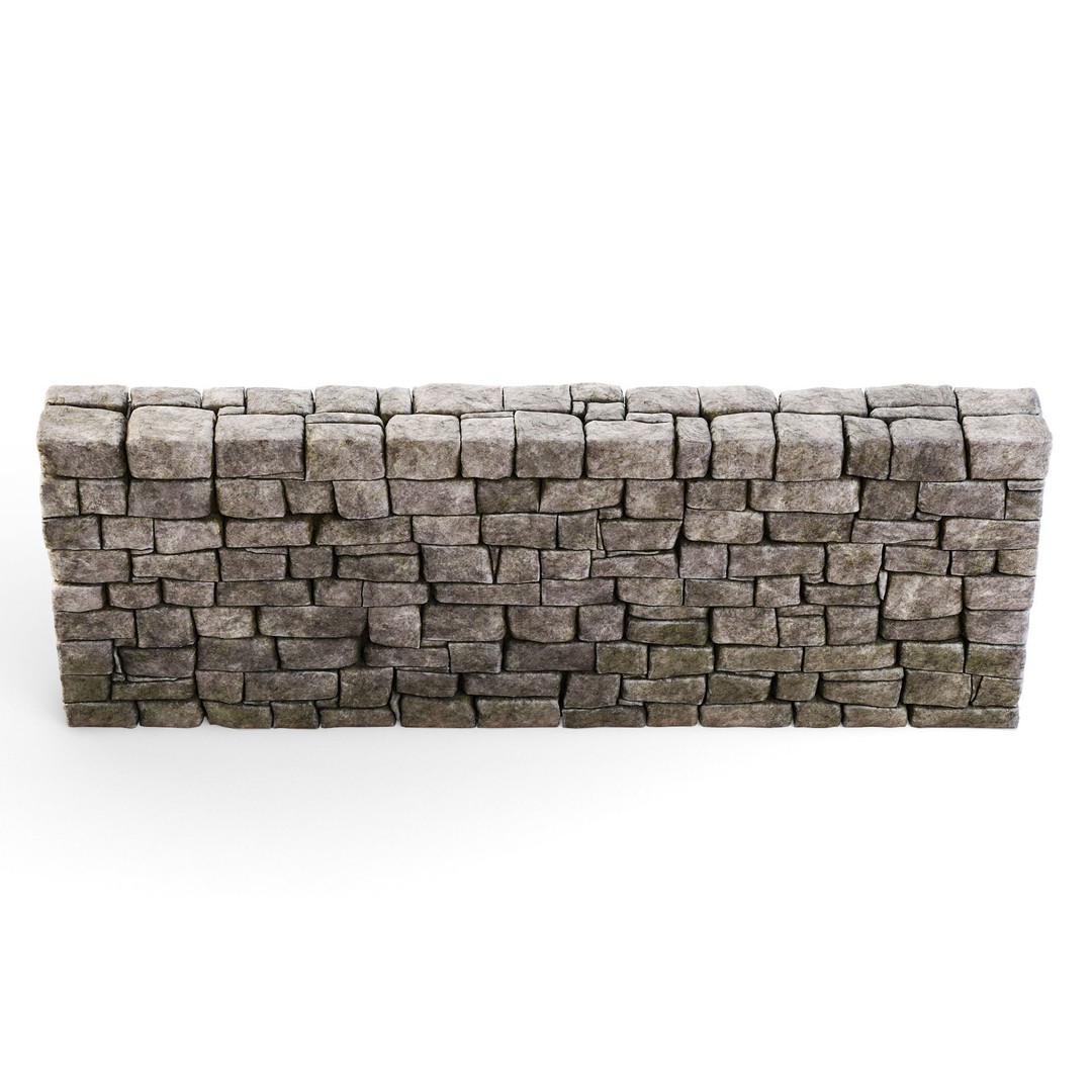 Forge Stone Wall 3D Model – Medieval Architectural Asset, FBX, OBJ - View 8