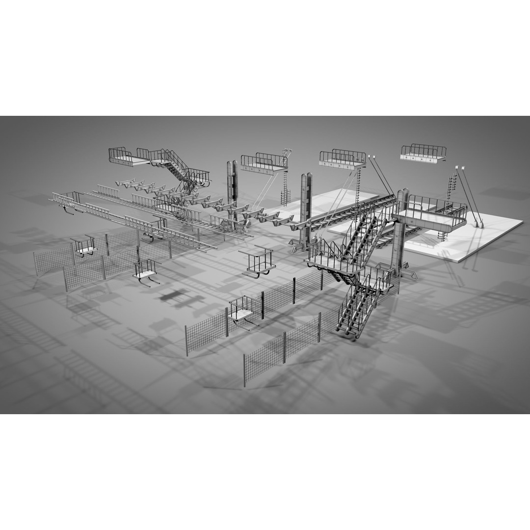 Abandoned Railway Overpass 3D Model – Detailed Architectural Asset, FBX