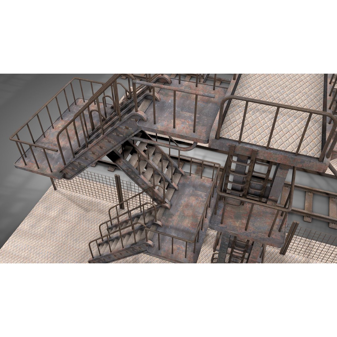 Abandoned Railway Overpass 3D Model – Detailed Architectural Asset, FBX - View 10