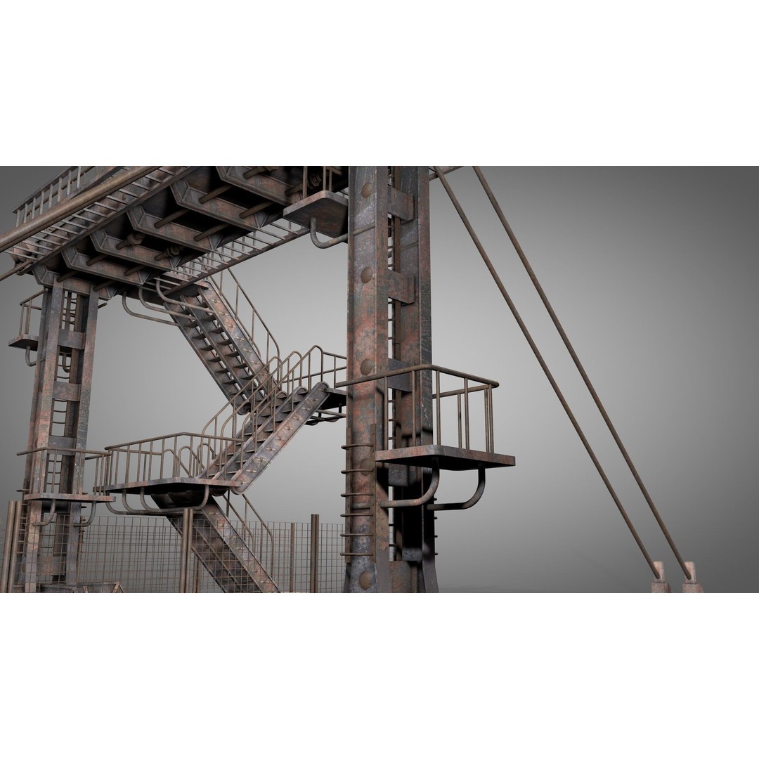 Abandoned Railway Overpass 3D Model – Detailed Architectural Asset, FBX - View 13