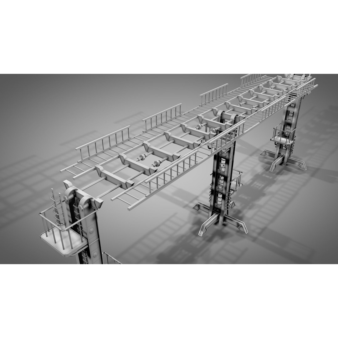 Abandoned Railway Overpass 3D Model – Detailed Architectural Asset, FBX - View 19