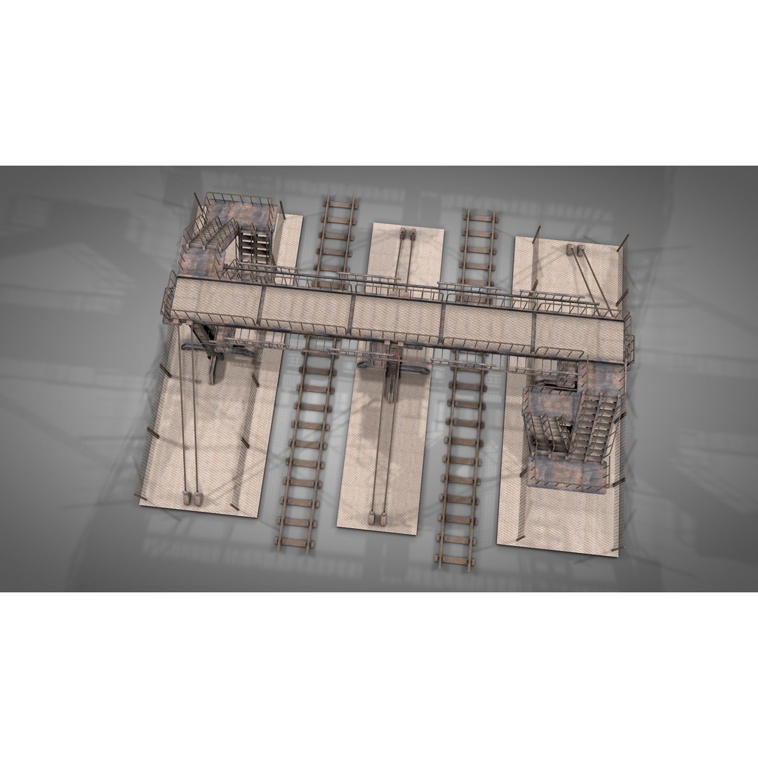 Abandoned Railway Overpass 3D Model – Detailed Architectural Asset, FBX - View 7