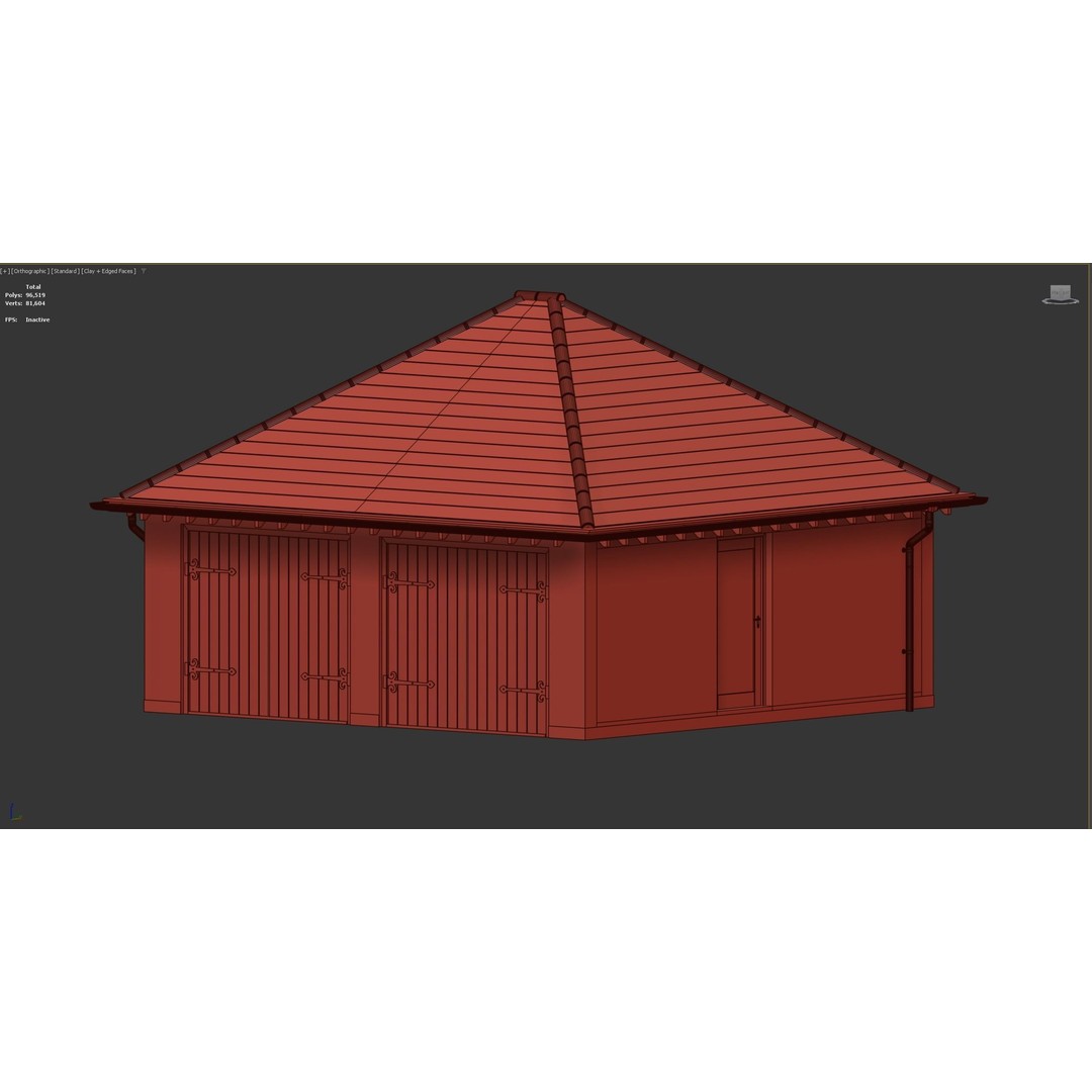 British House Bosc Garage GT 2A 3D Model – High Poly Architectural Asset, FBX, OBJ