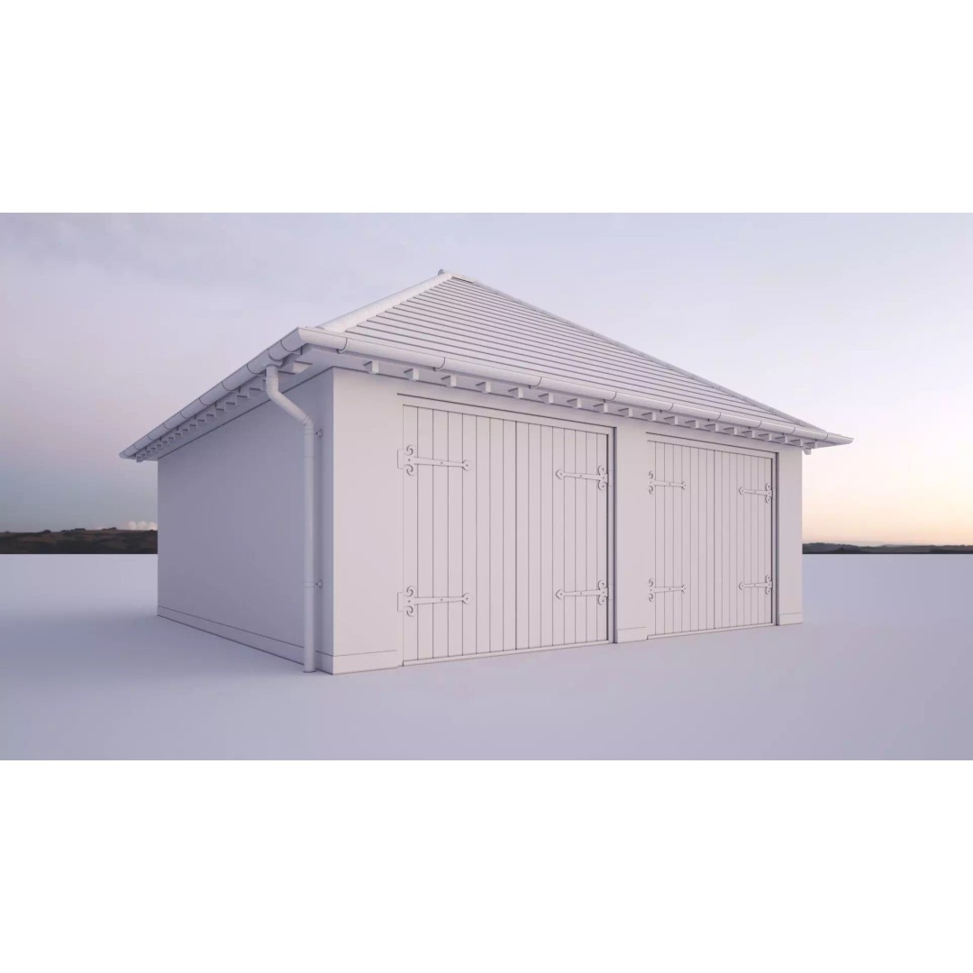 British House Bosc Garage GT 2A 3D Model – High Poly Architectural Asset, FBX, OBJ - View 2