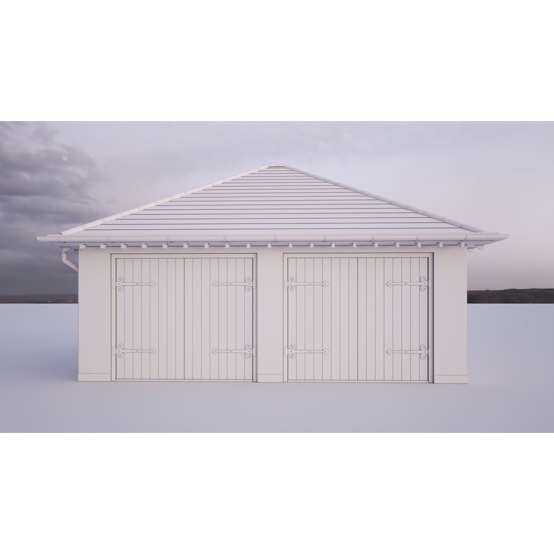 British House Bosc Garage GT 2A 3D Model – High Poly Architectural Asset, FBX, OBJ - View 3