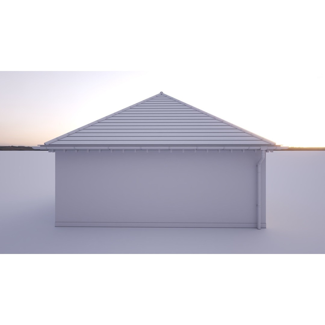 British House Bosc Garage GT 2A 3D Model – High Poly Architectural Asset, FBX, OBJ - View 4