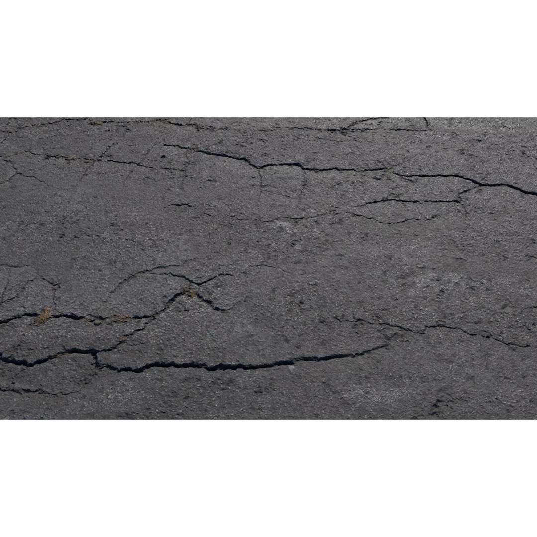 Cracked Asphalt 3D Model – Low Poly PBR Texture for Games - View 3